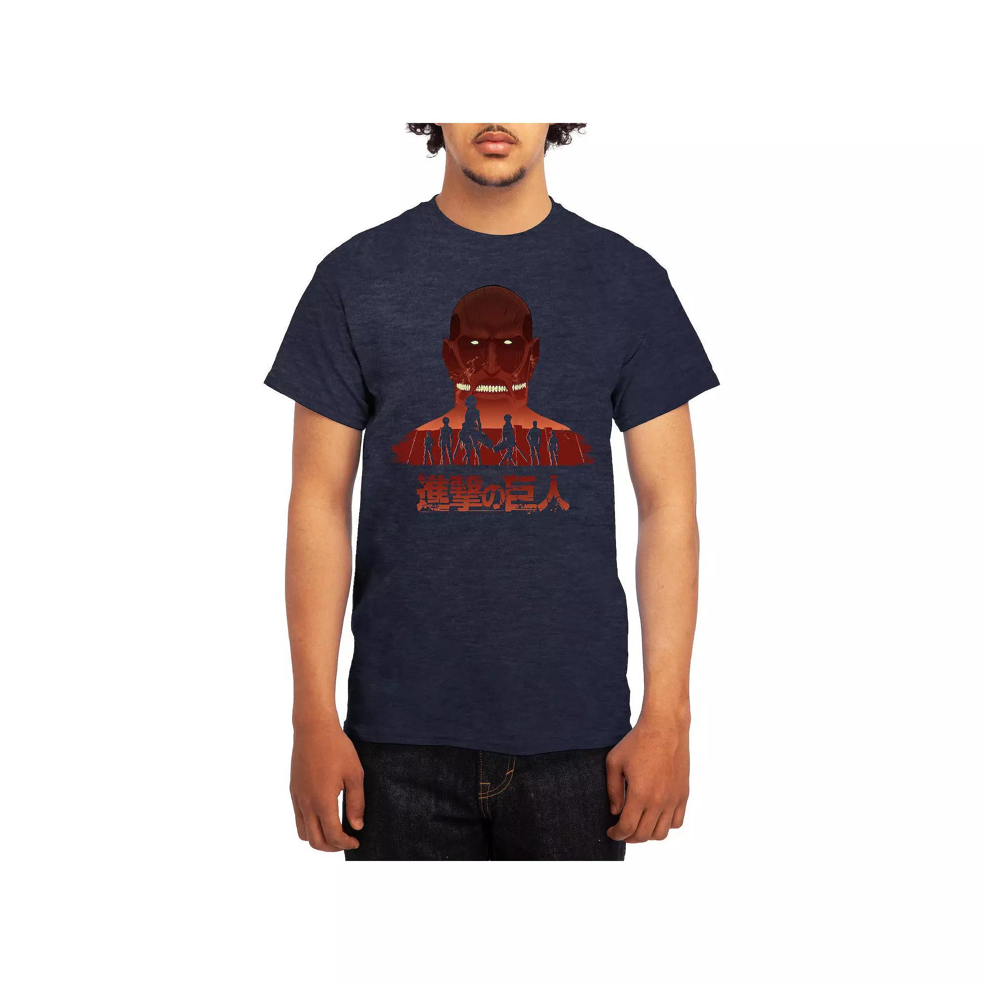 Men's Attack on Titan Titan Silhouette Sunset Tee, Size: Large, Grey Product Image