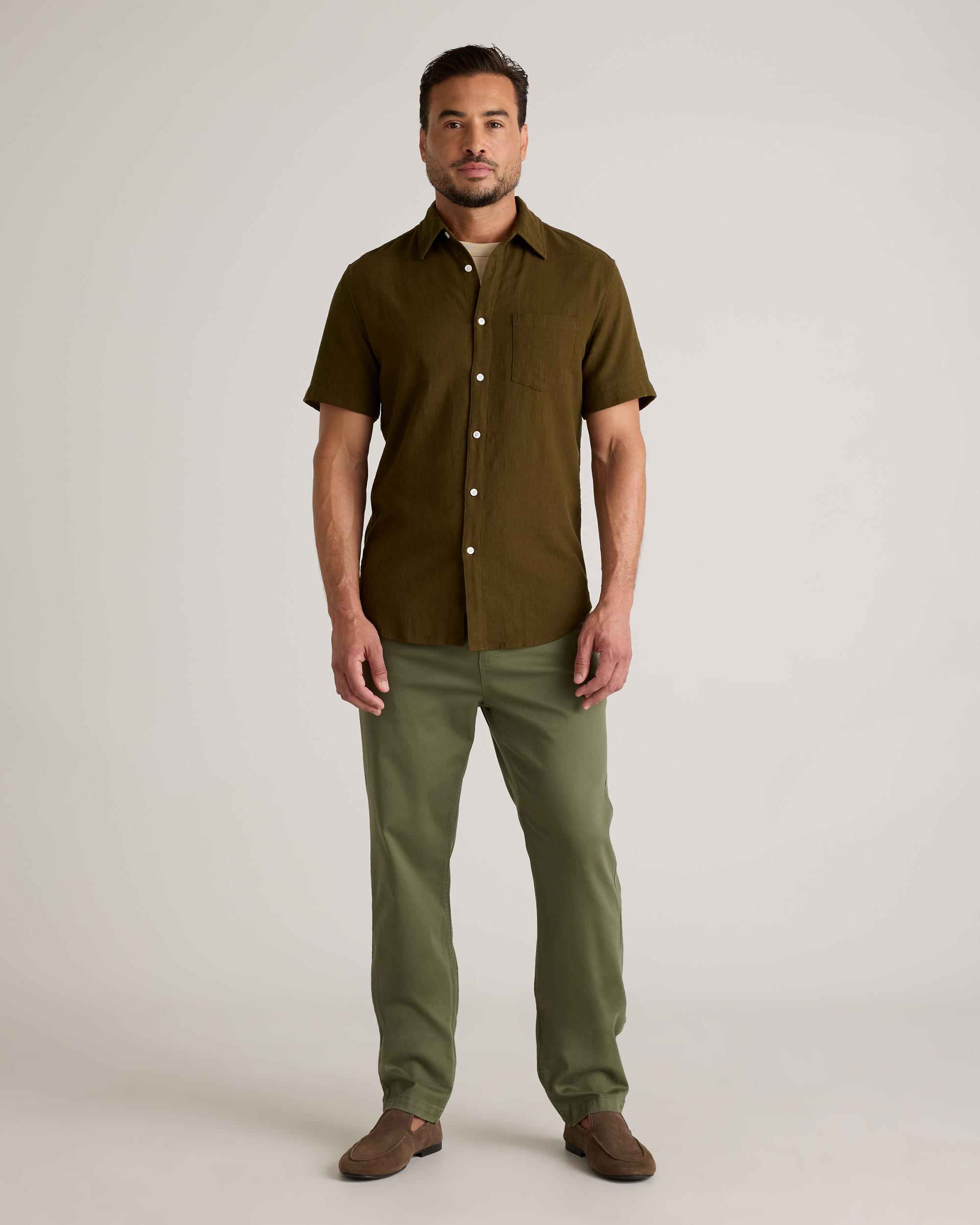Quince | Men's Stretch Selvage Short Sleeve Shirt Organic Cotton Product Image