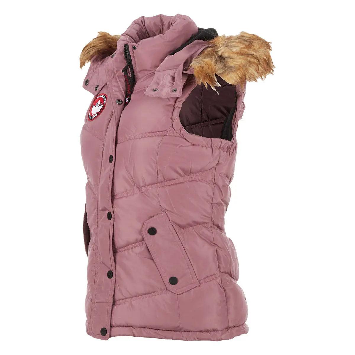 Canada Weather Gear Women's Puffer Vest with Faux Fur Trim Hood Product Image