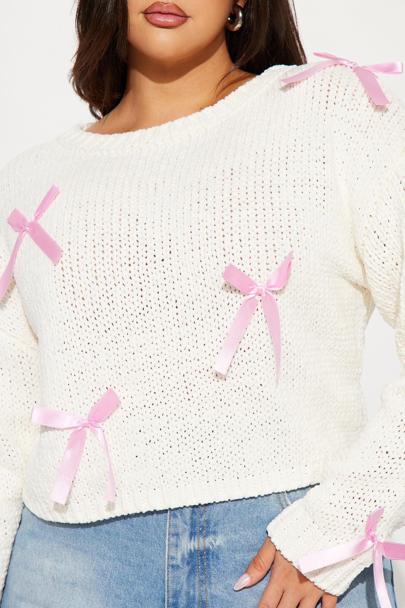 Bow Babe Sweater - Ivory/combo Product Image