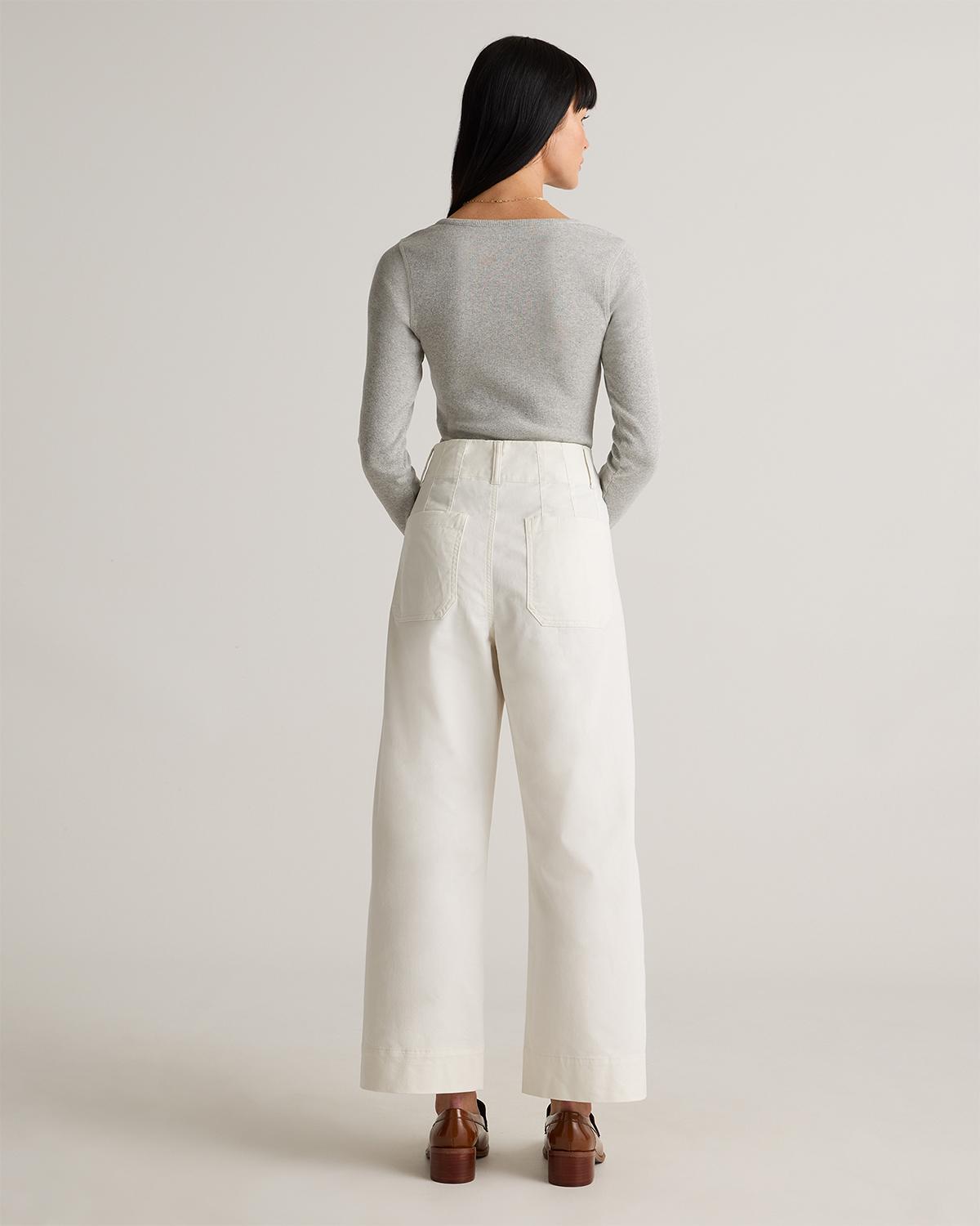 Quince | Women's Organic Stretch Cotton Chino Cropped Wide Leg Pants Organic Cotton Product Image