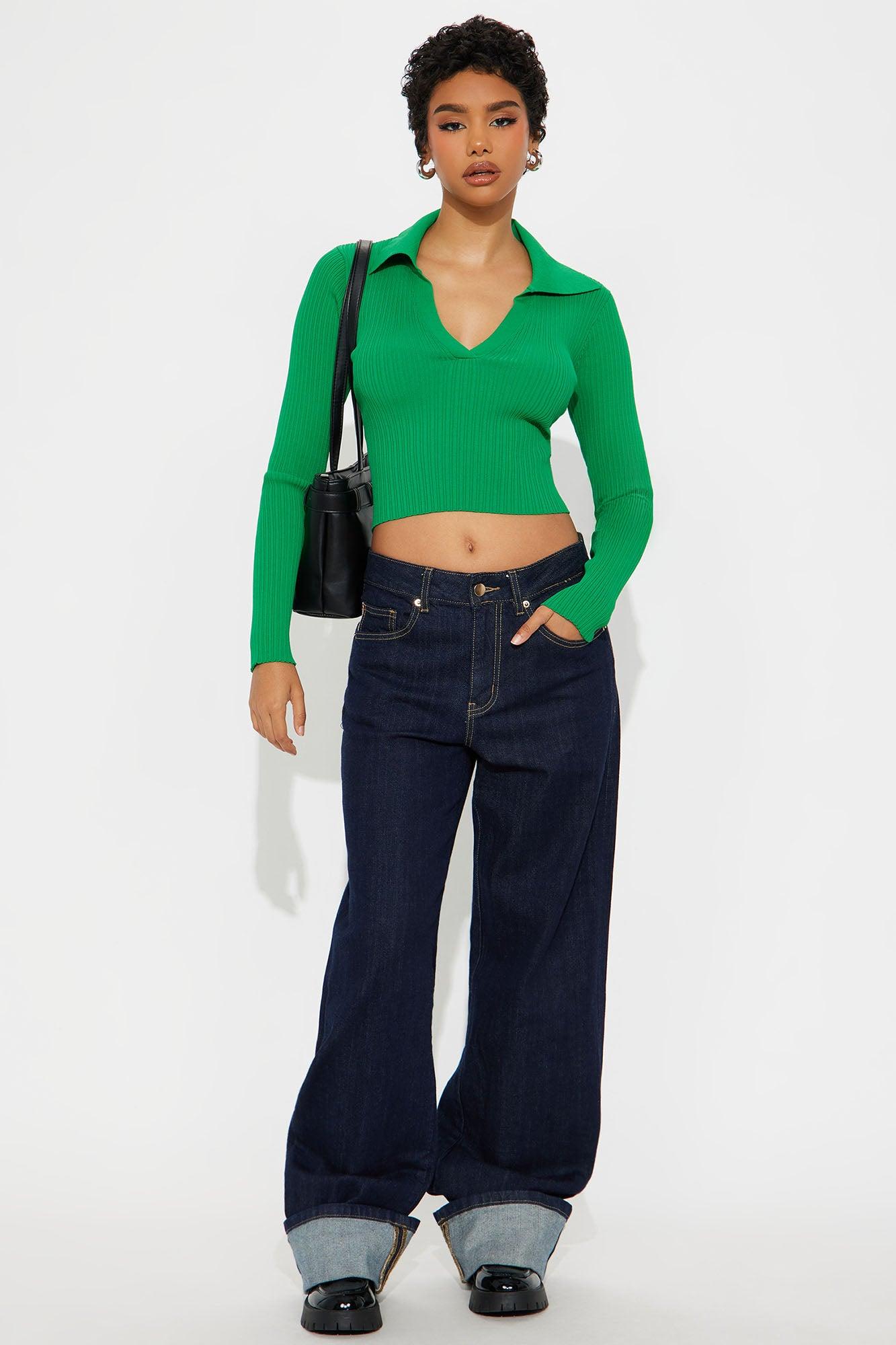Count Me In Polo Sweater - Kelly Green Female Product Image