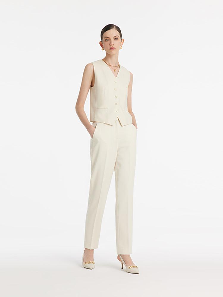 Worsted Wool Single-Breasted Women Vest Product Image