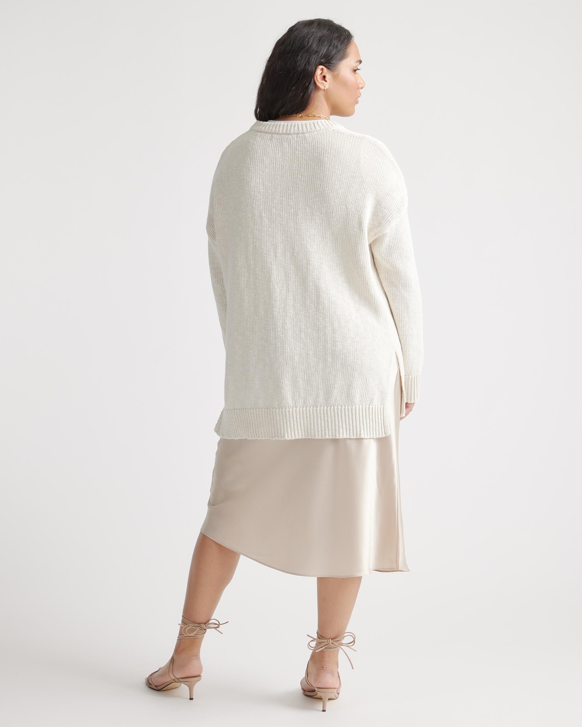 Quince | Women's Cotton Linen OverSized Crew Sweater Product Image