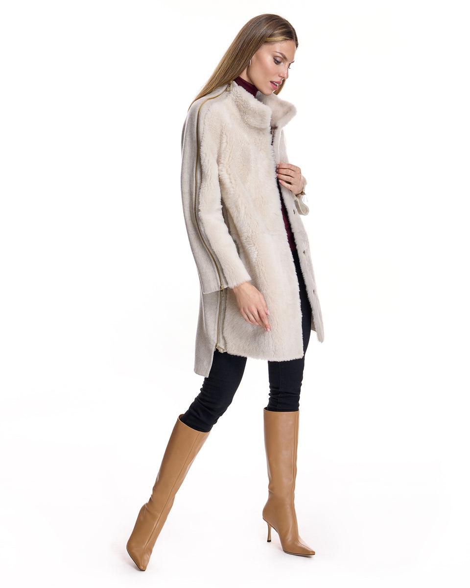 Mixed Media Shearling Coat Product Image