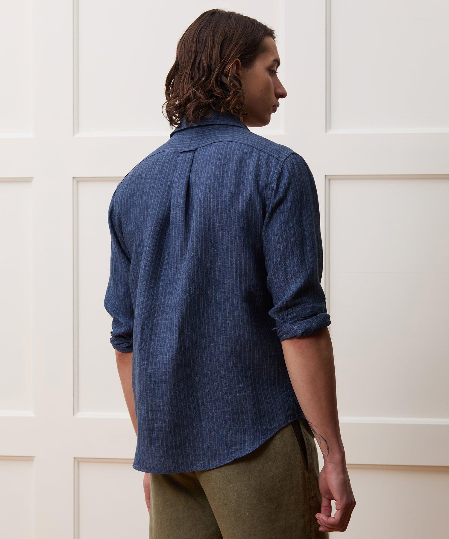 Slim Sea Soft Irish Linen Point Collar Shirt Product Image