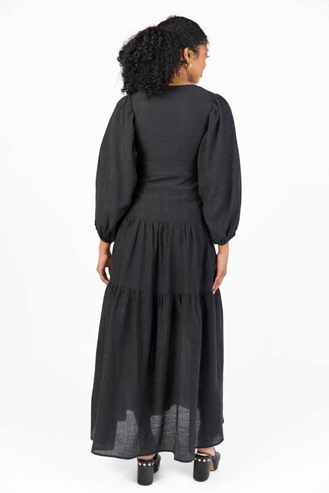 Enchanting Moments Black Button Detail Maxi Dress FINAL SALE Product Image