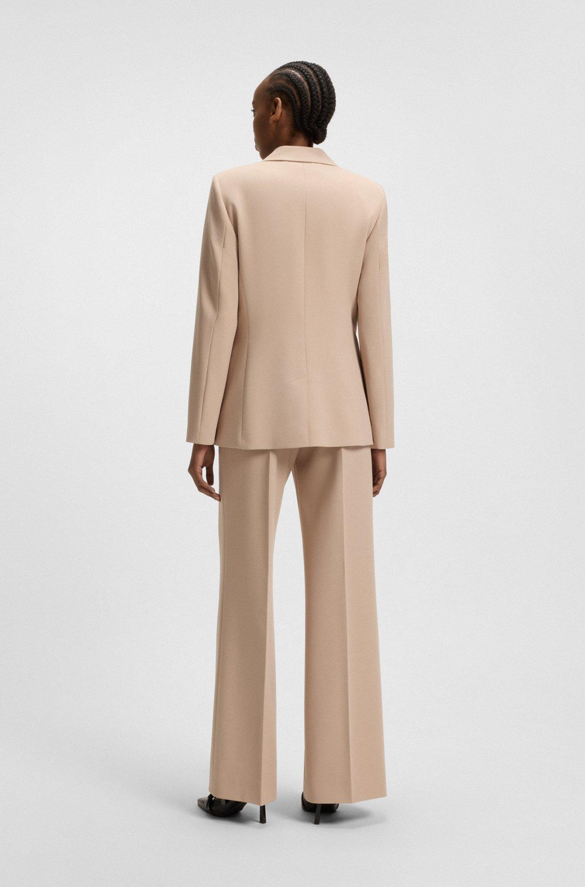 HUGO - Regular-fit blazer in pinstripe stretch fabric - Light Brown Product Image