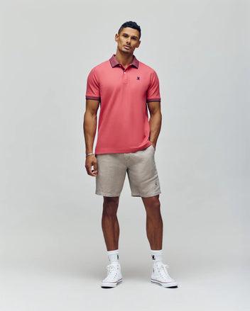 MENS JONAS MICRO STRIPE COLLAR PIQUE POLO - B6K583F200 Male Product Image