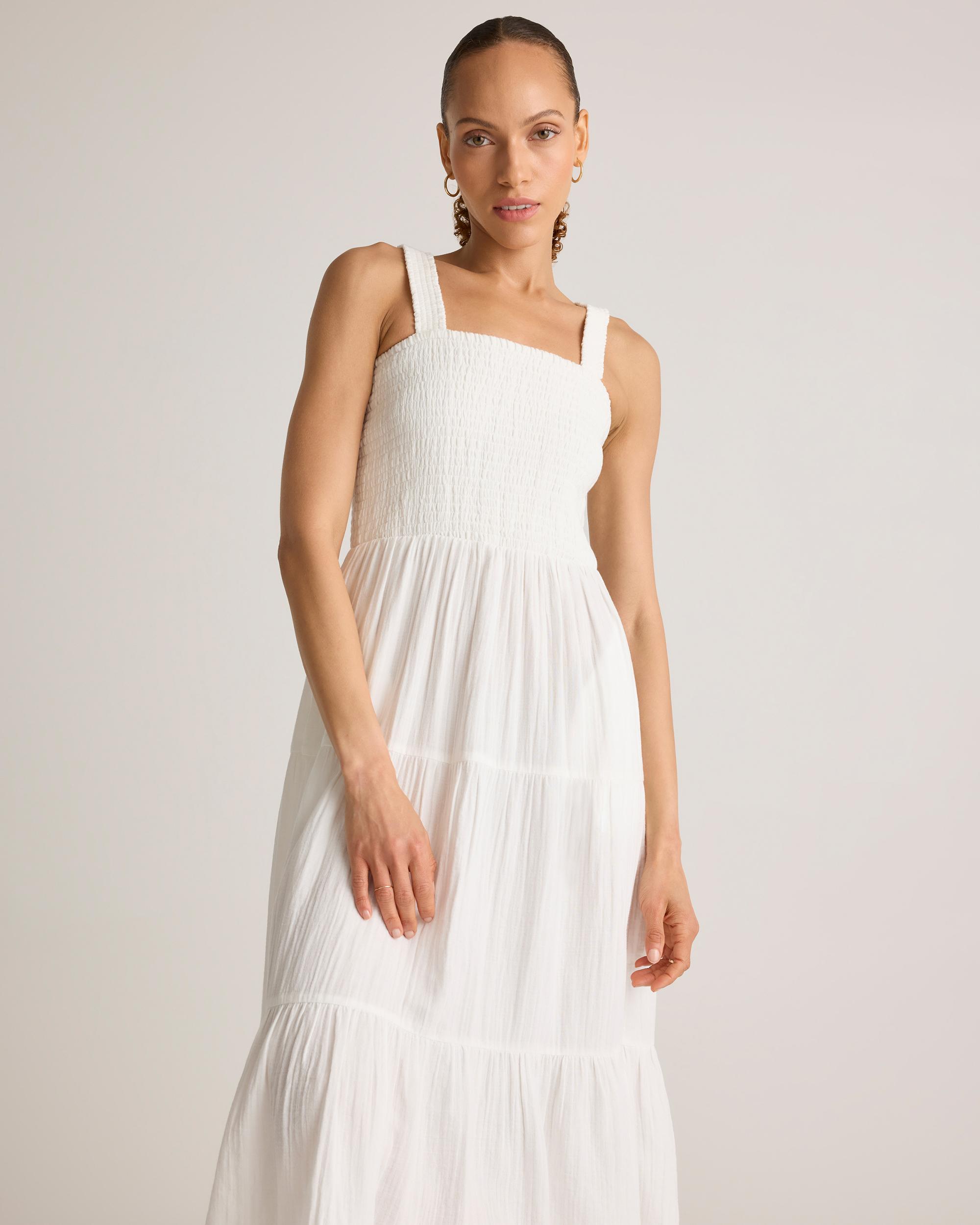Quince | Women's Gauze Smocked Sleeveless Maxi Dress Organic Cotton Product Image
