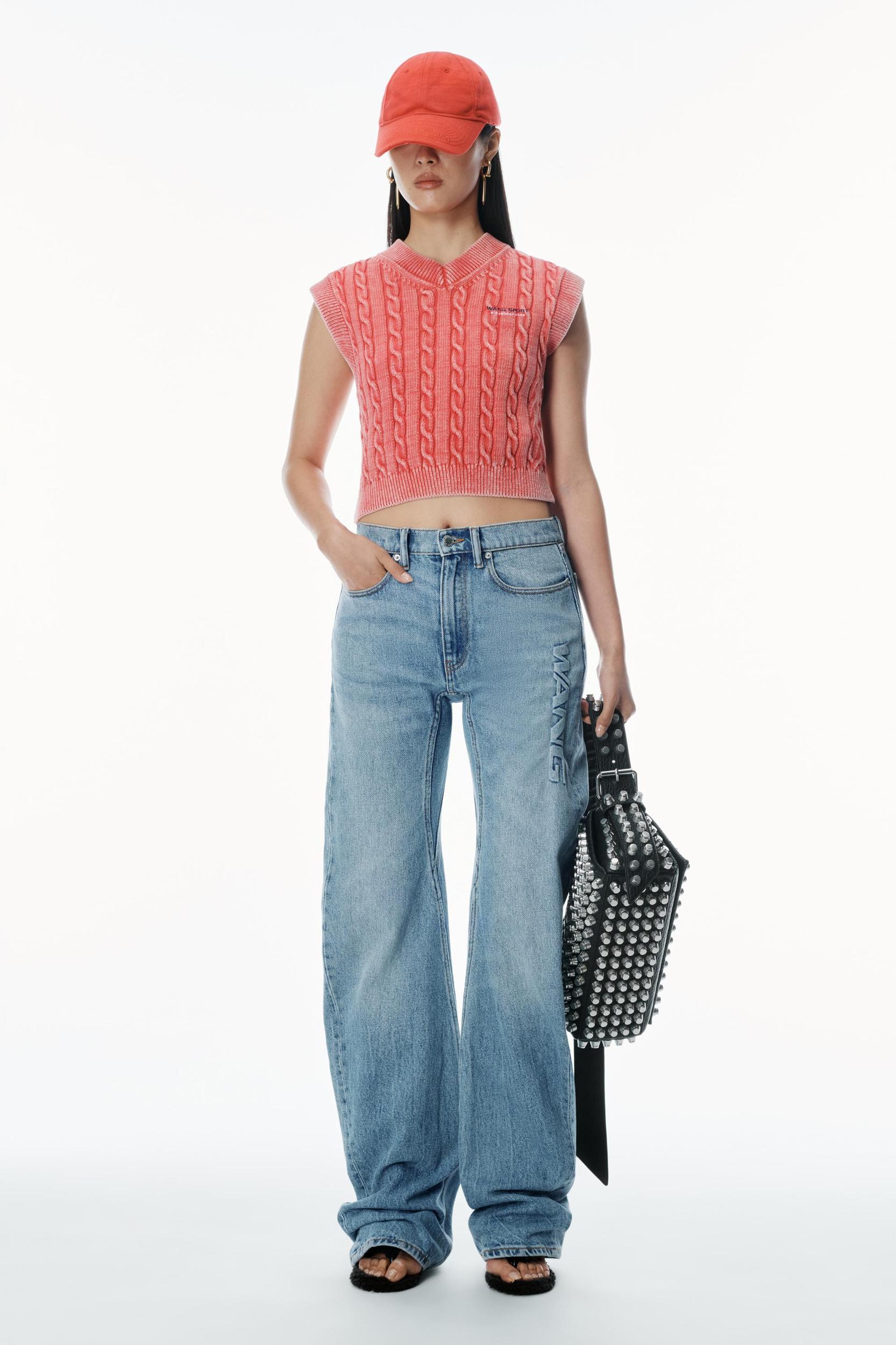 Articulated Denim Jeans With High-frequency Logo Product Image