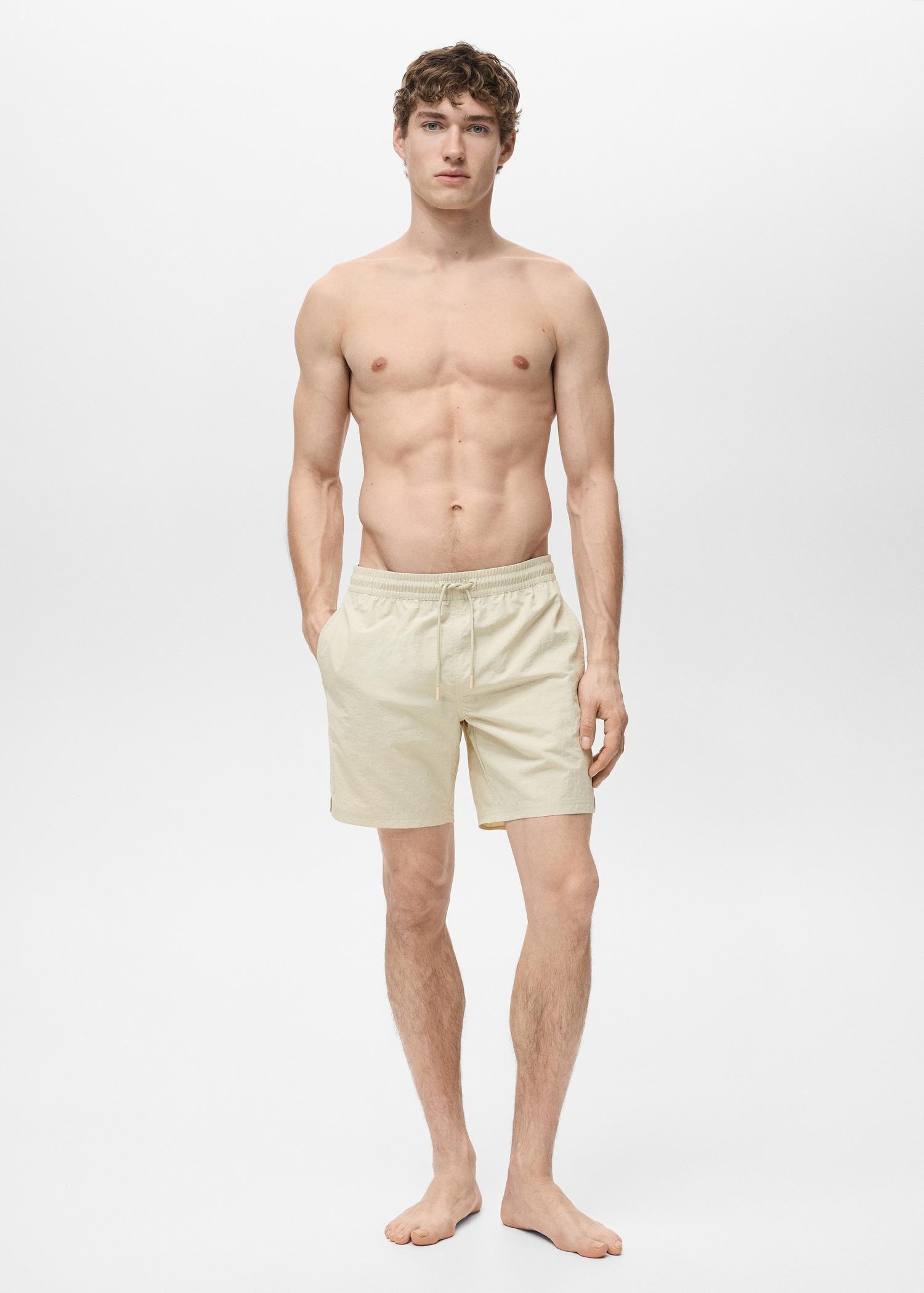 Basic drawstring swimsuit - Men | MANGO USA Product Image