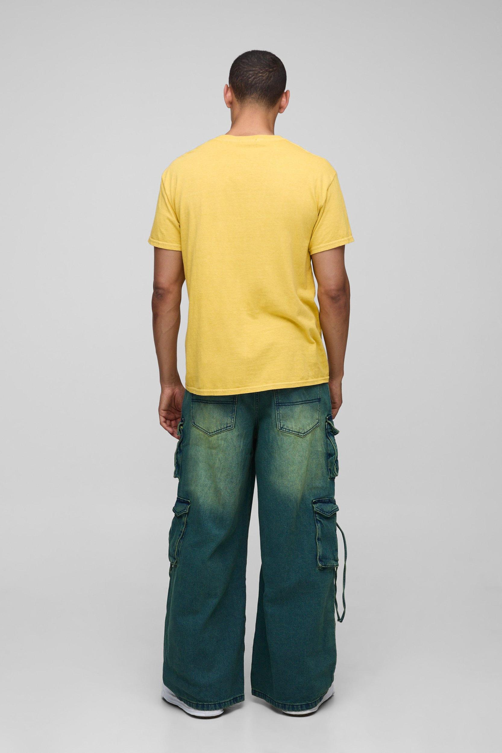 Super Baggy Rigid Ripped Multi Pocket Cargo Strap Denim Jeans | boohooMAN USA Product Image