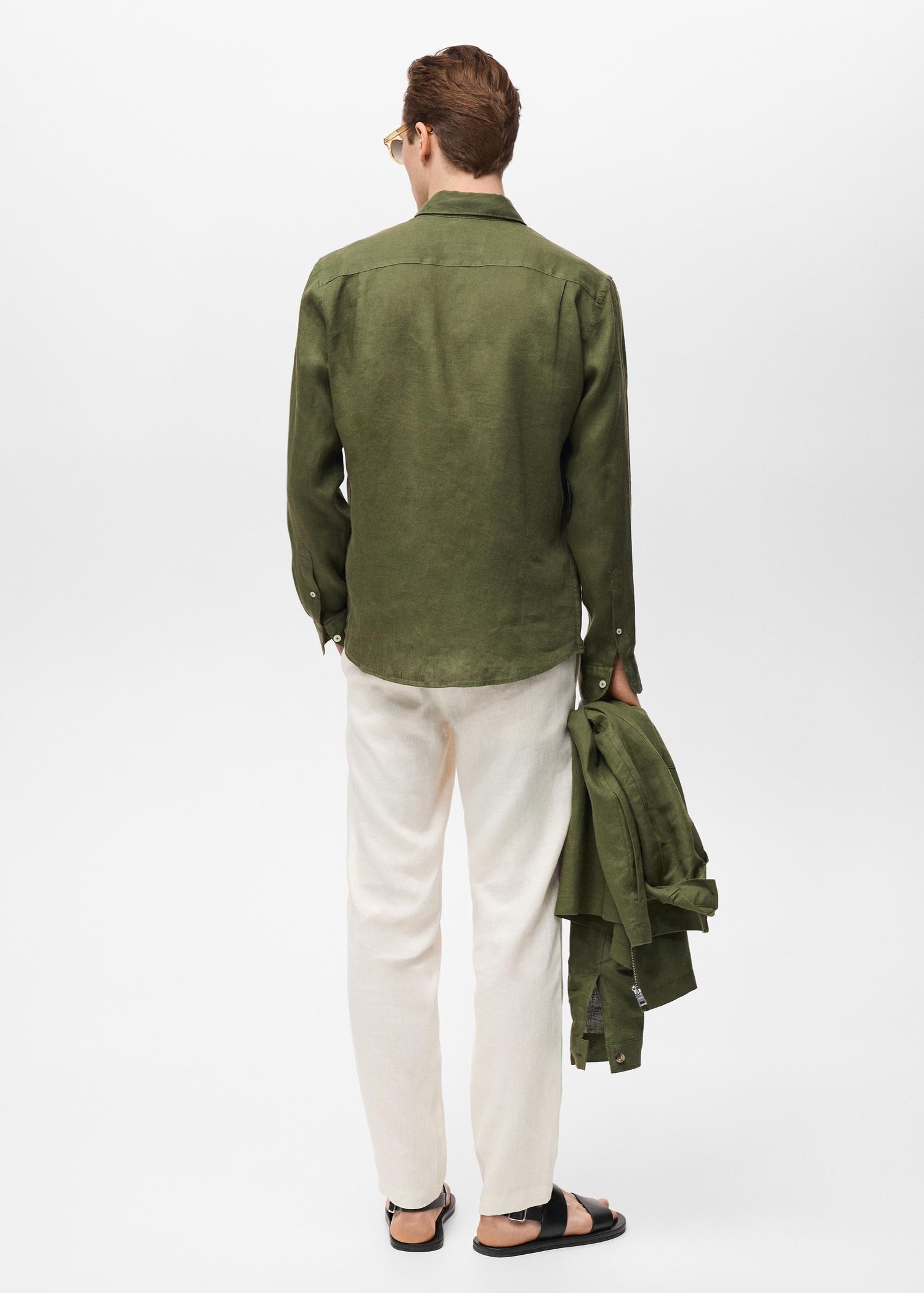 Linen 100% shirt - Men | MANGO USA Product Image