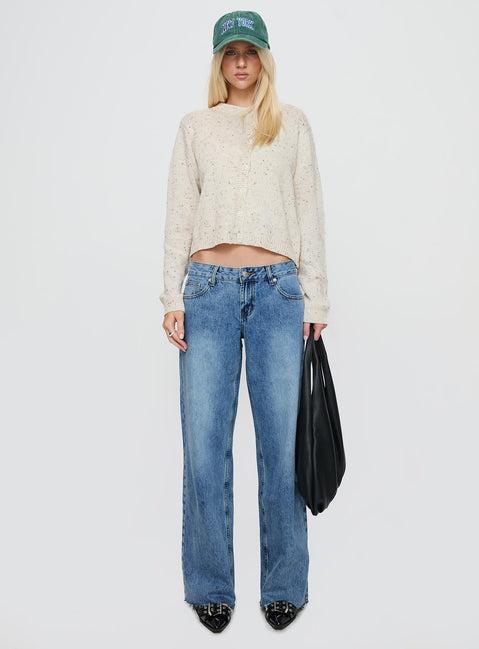 Sabryna Low Rise Straight Leg Jeans Blue Product Image