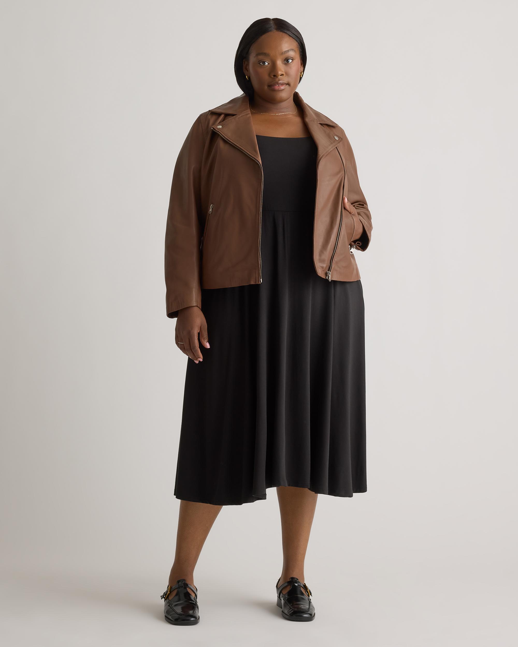 Quince | Women's 100% Washed Leather Biker Jacket Product Image