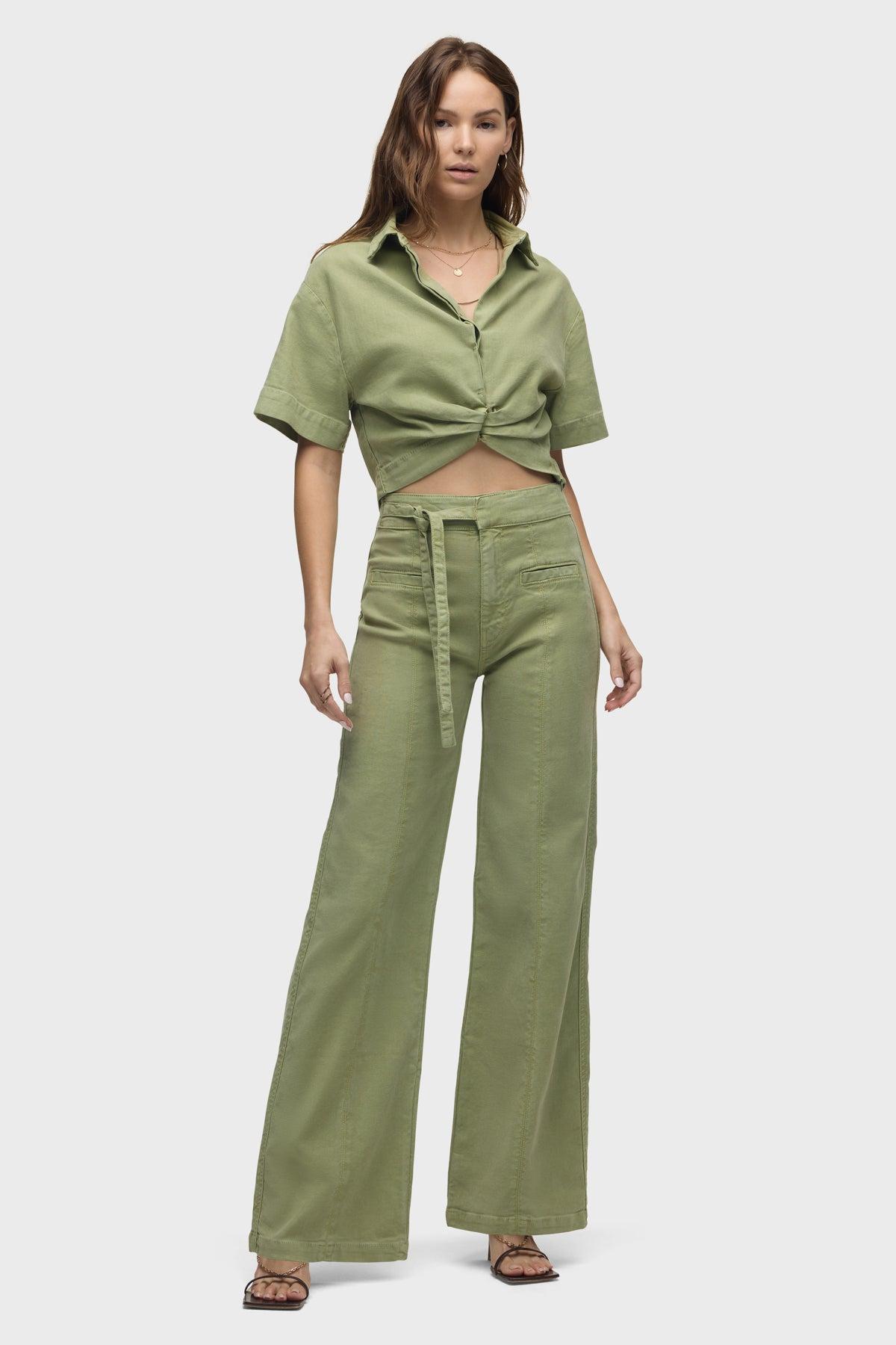 Tie Waist Pintucked Trouser Pant Female Product Image