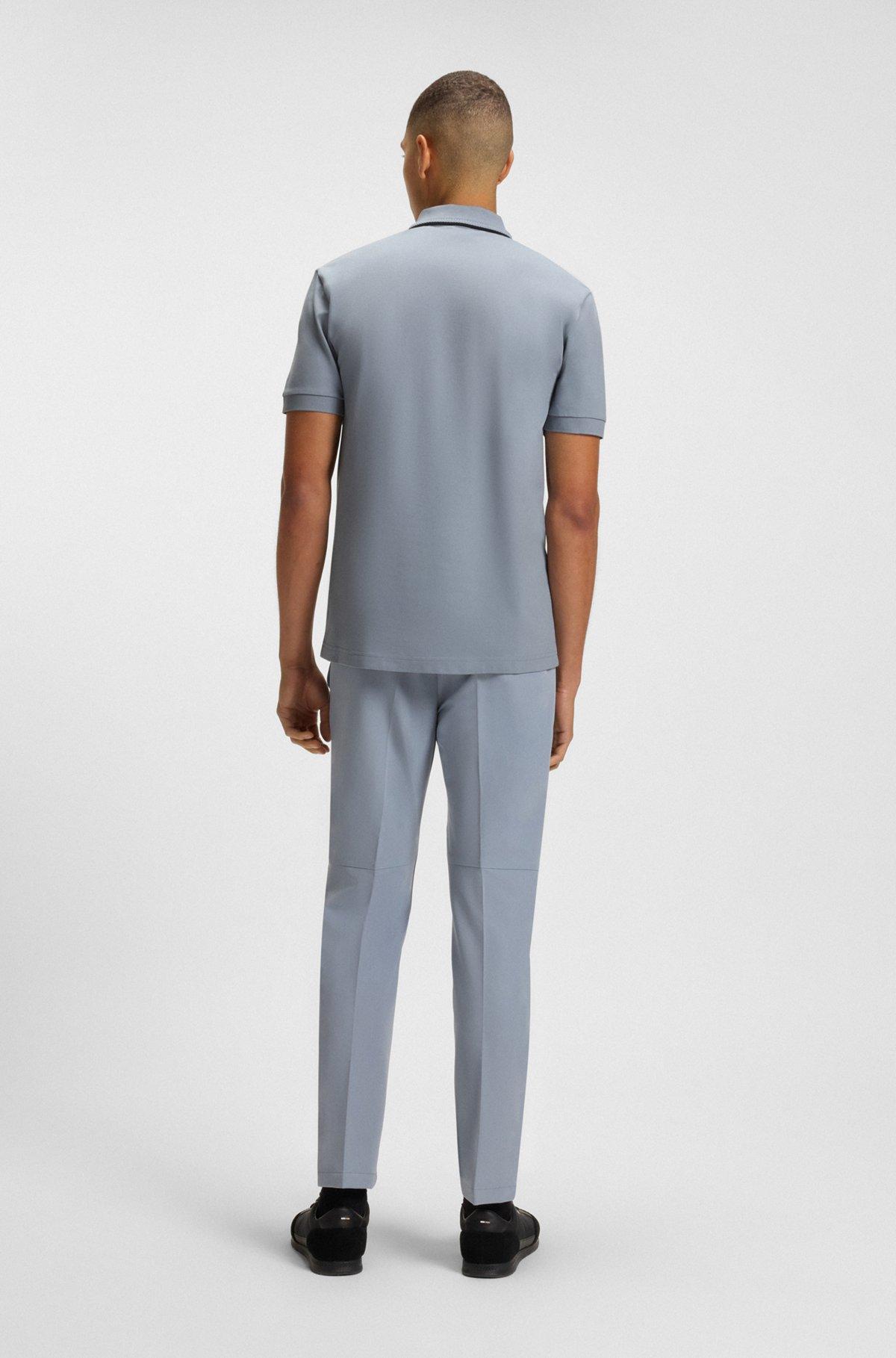 BOSS - Slim-fit polo shirt in quick-dry stretch cotton - Dark Grey Product Image