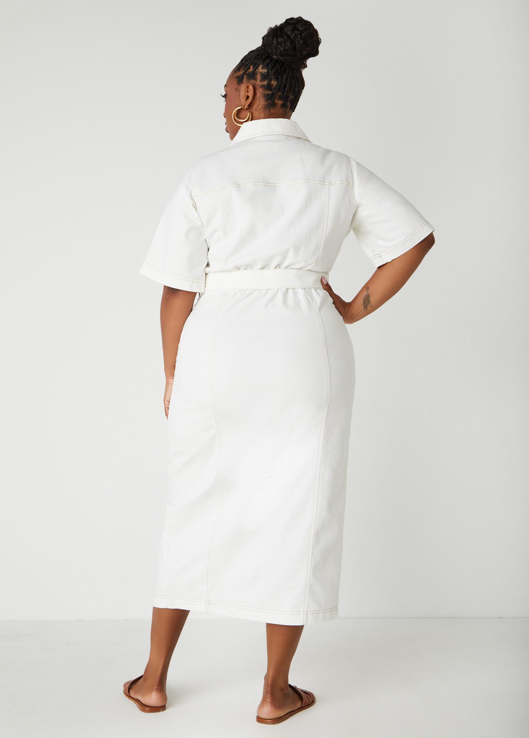 Belted Denim Maxi Dress Product Image