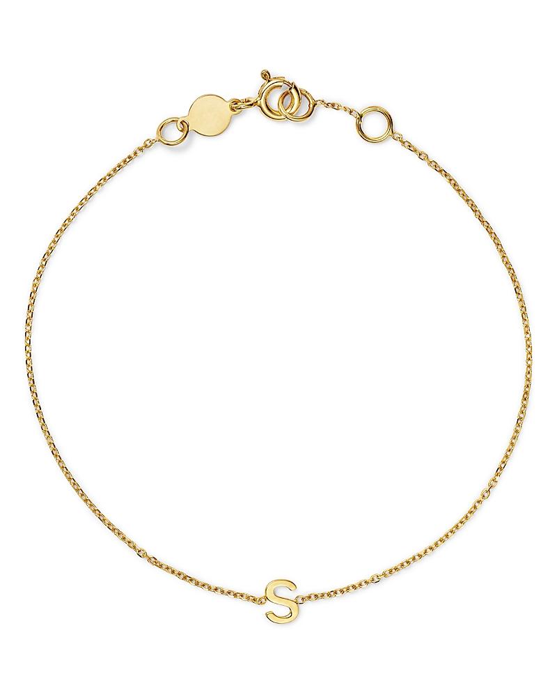 Womens 14K Yellow Gold Initial Charm Bracelet Product Image
