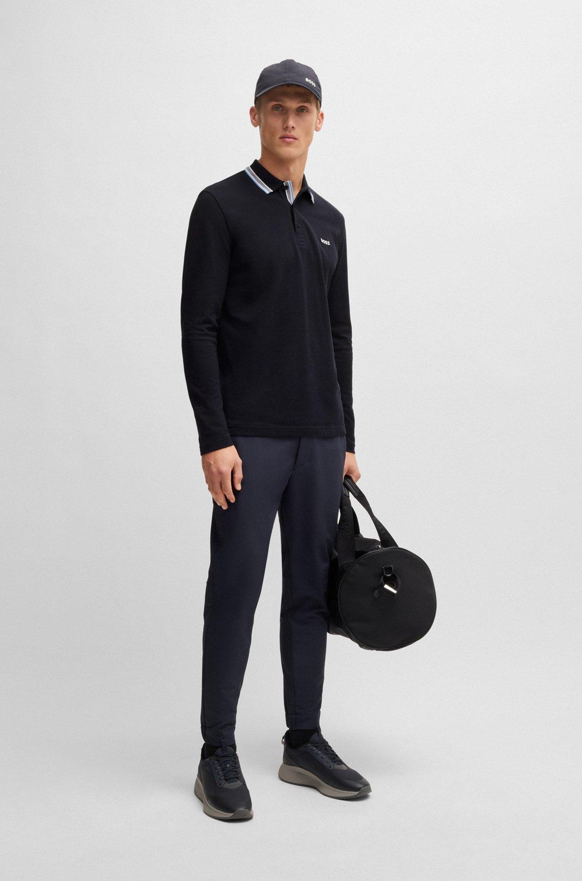 Long-sleeved polo shirt in cotton piqué Product Image