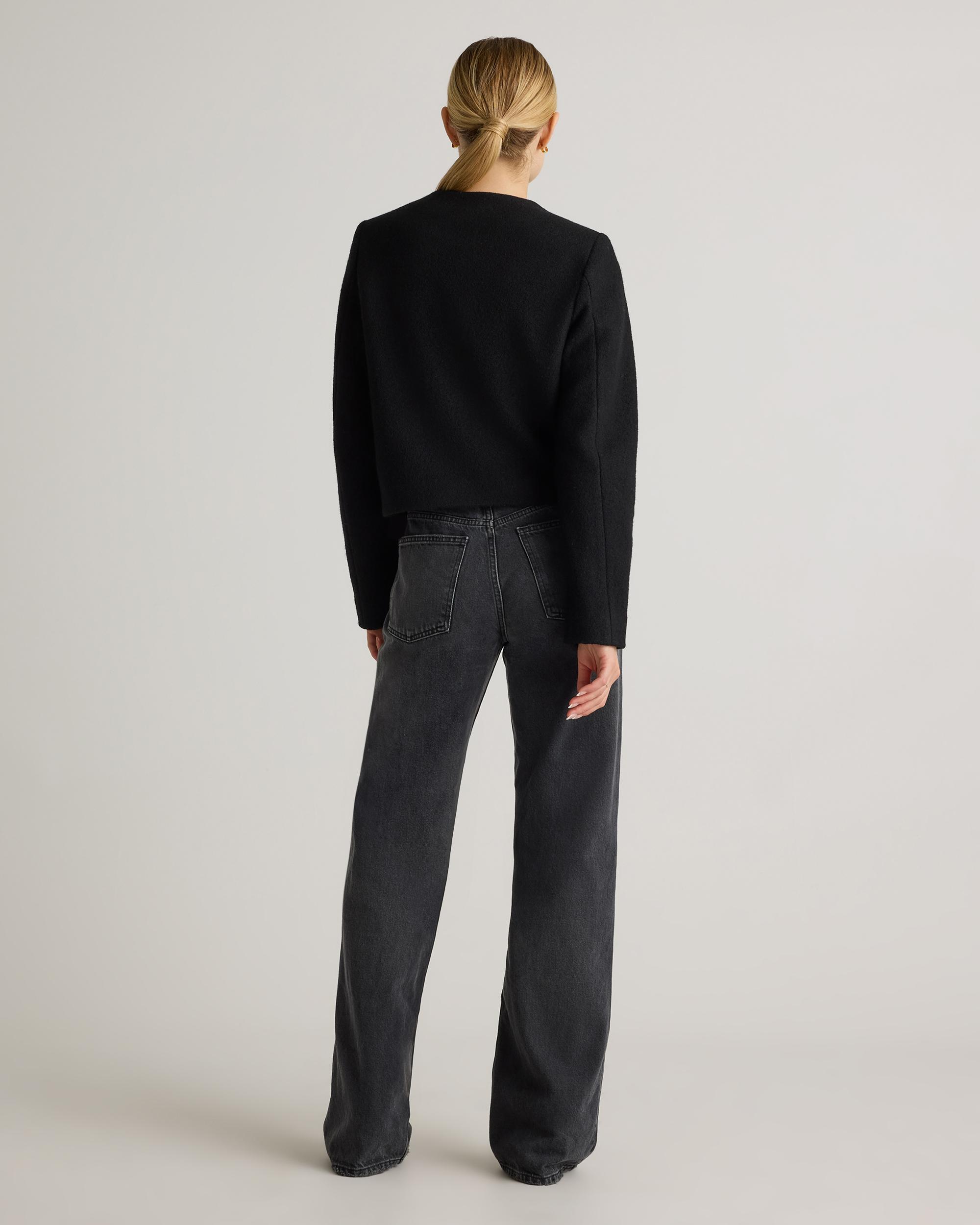 Quince | Women's 100% Merino Wool Collarless Cropped Jacket Product Image