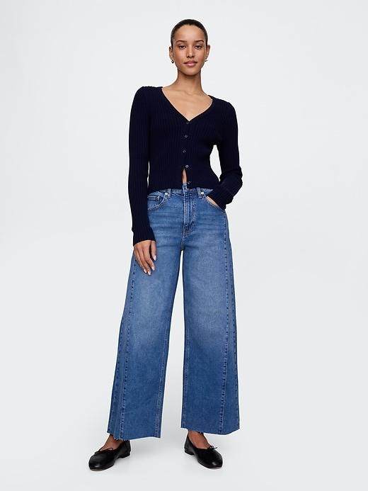 High Rise Stride Wide-Leg Ankle Jeans Product Image
