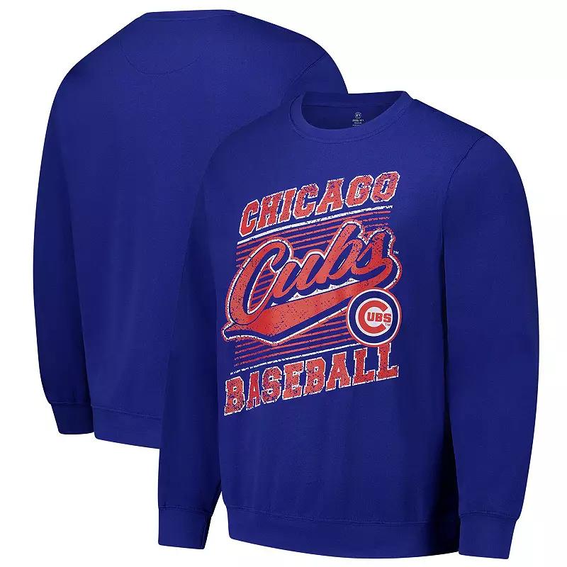 Men's Stitches Royal Chicago Cubs Pullover Sweatshirt, Size: XL, Blue Product Image