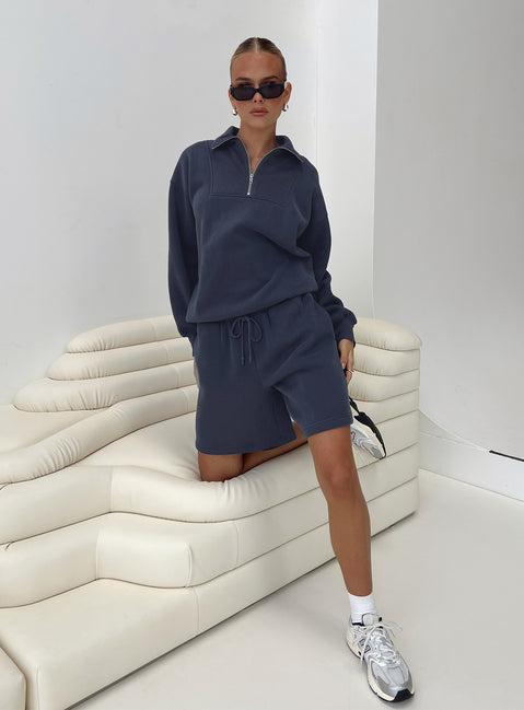 Dream Fleece Quarter Zip Sweatshirt Navy Product Image