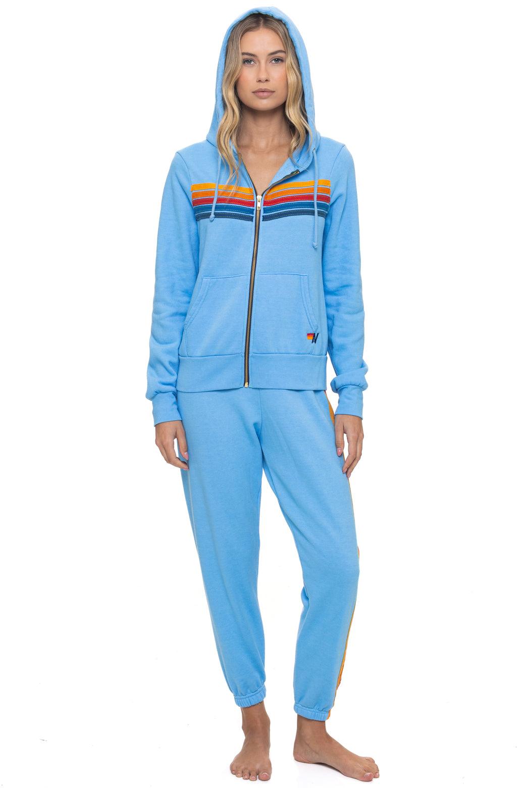 5 STRIPE SWEATPANTS - SKY Female Product Image