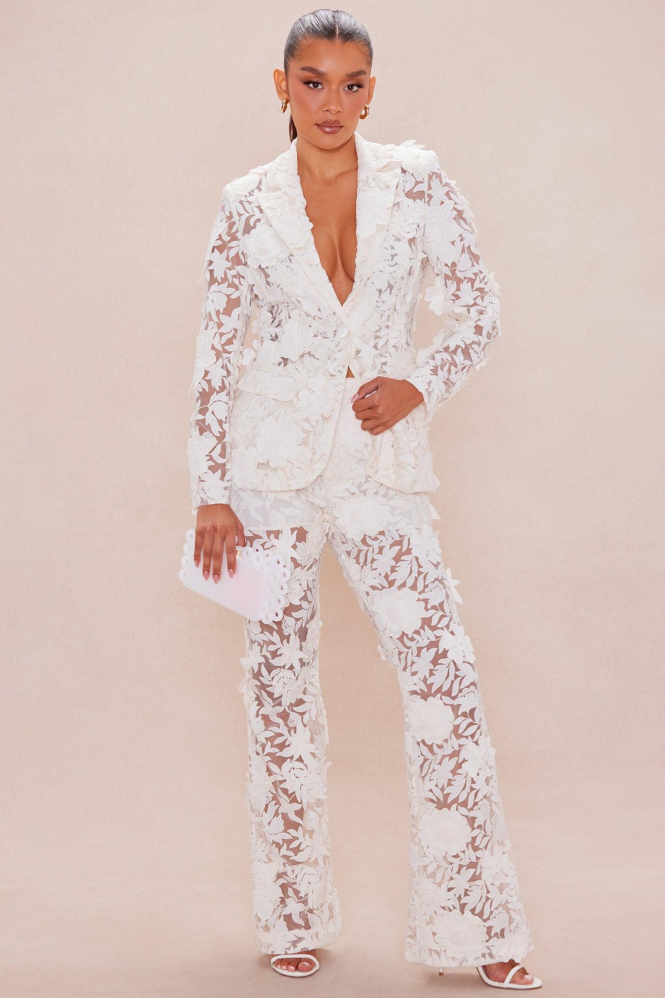 Catalina Embroiderd Blazer - Cream Female Product Image