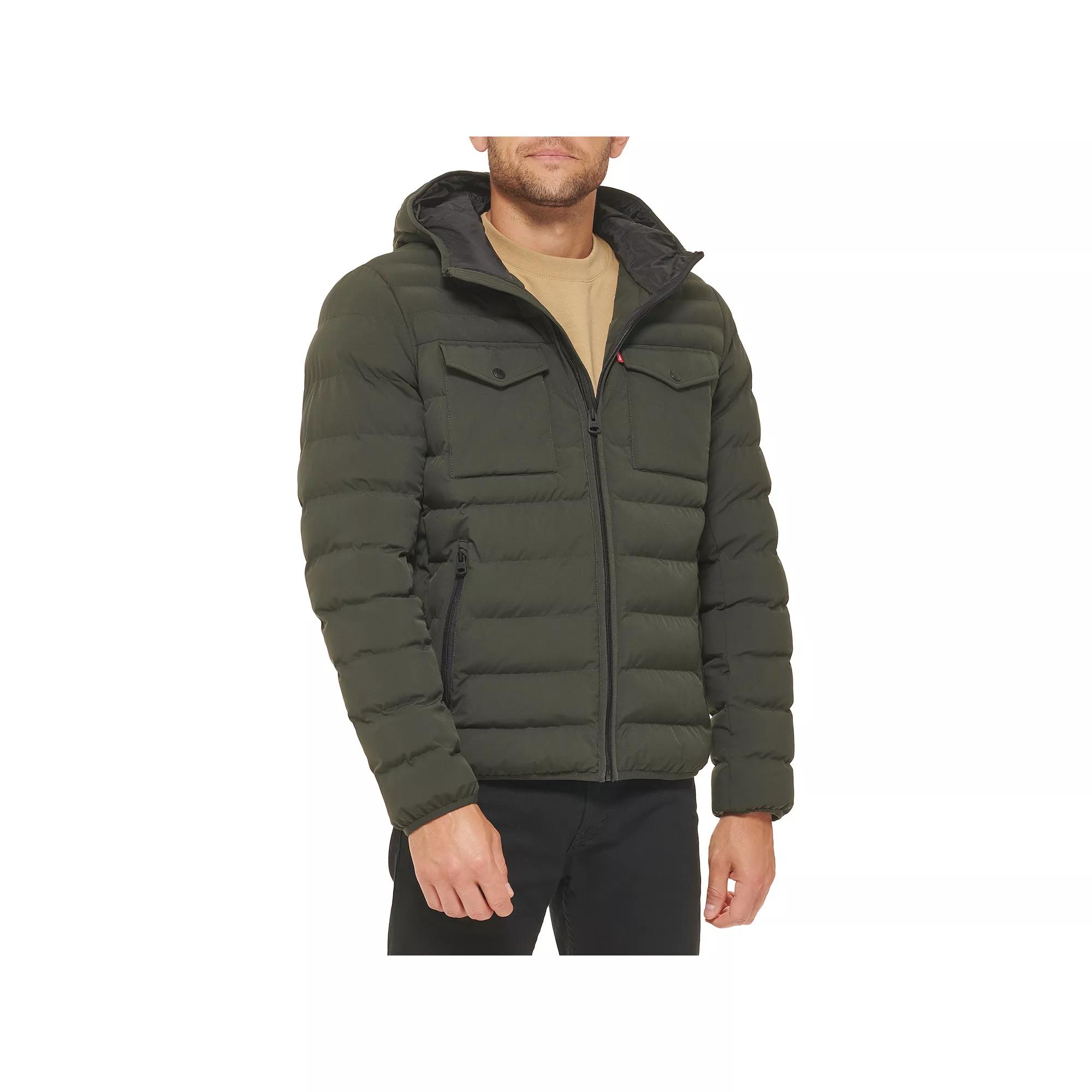 Men's Levi's® Stretch Two Pocket Quilted Hooded Jacket,  Product Image