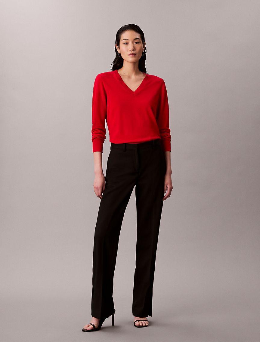 Merino Wool V-Neck Sweater Product Image
