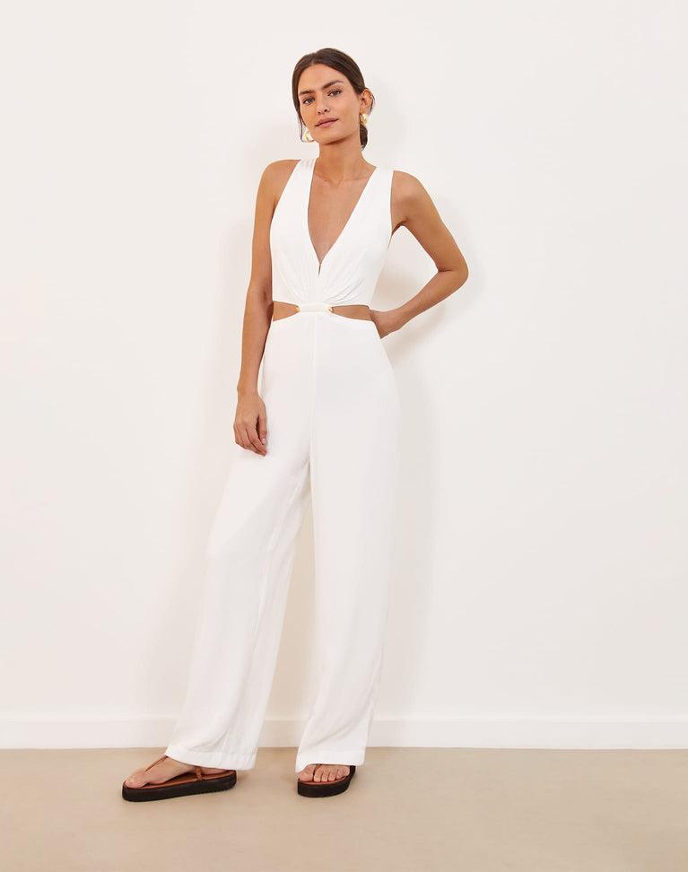 Nayara Detail Jumpsuit (Exchange Only) - Off White Product Image