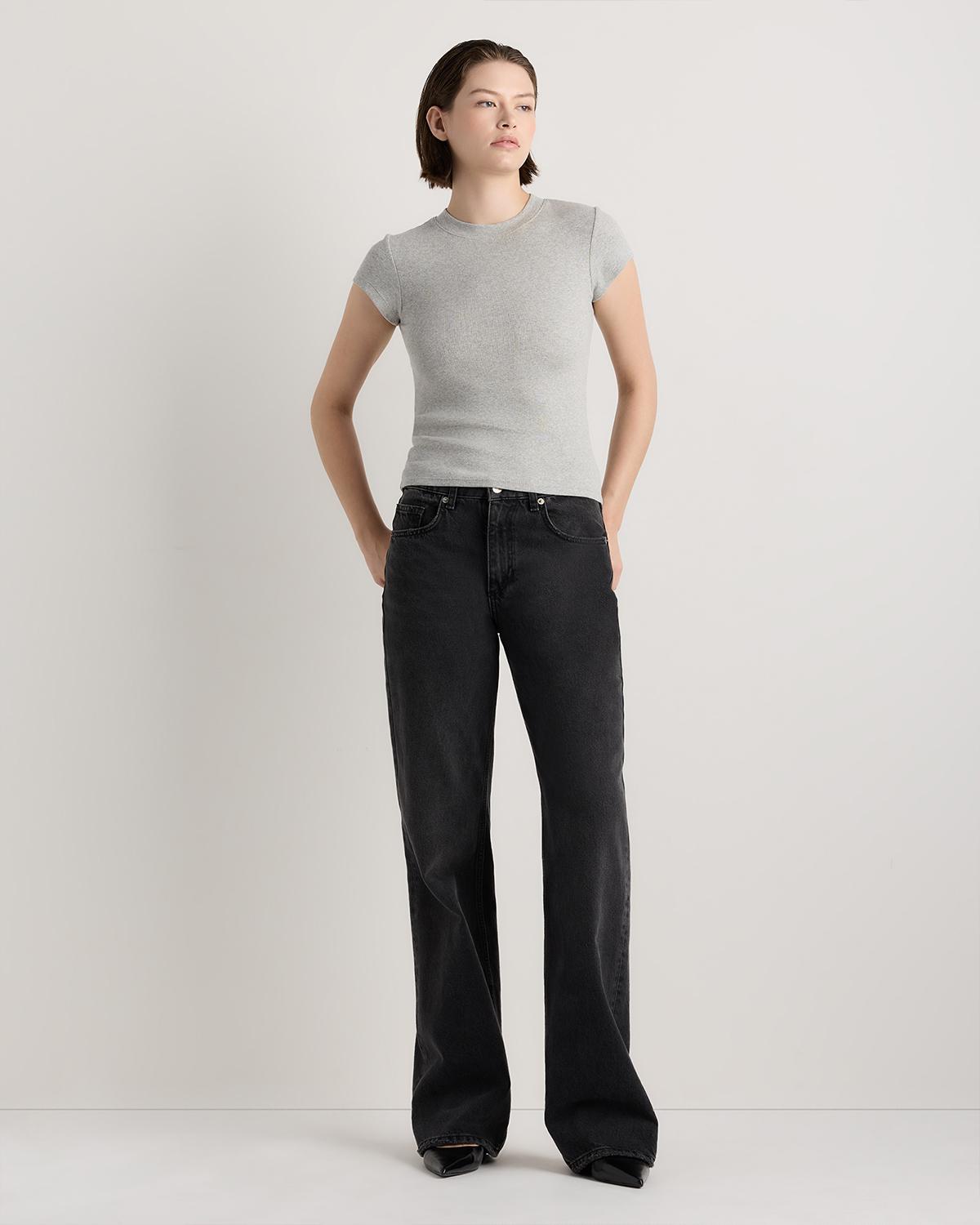 Quince | Women's Micro-Rib Crewneck T-Shirt Organic Cotton Product Image