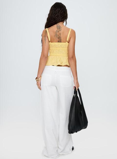 Pedra Wide Leg Pant White Product Image