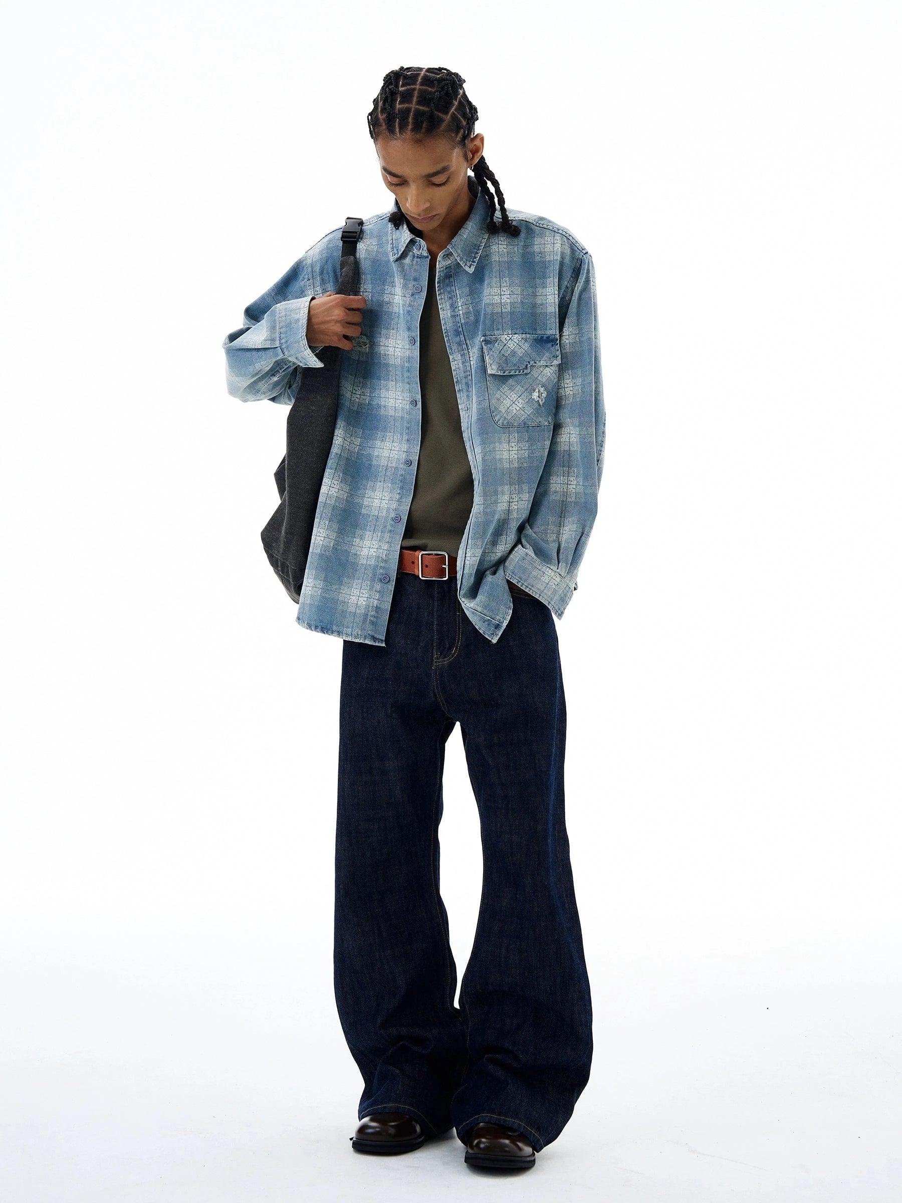 RT No. 19540 PLAID DENIM SHIRT JK Product Image