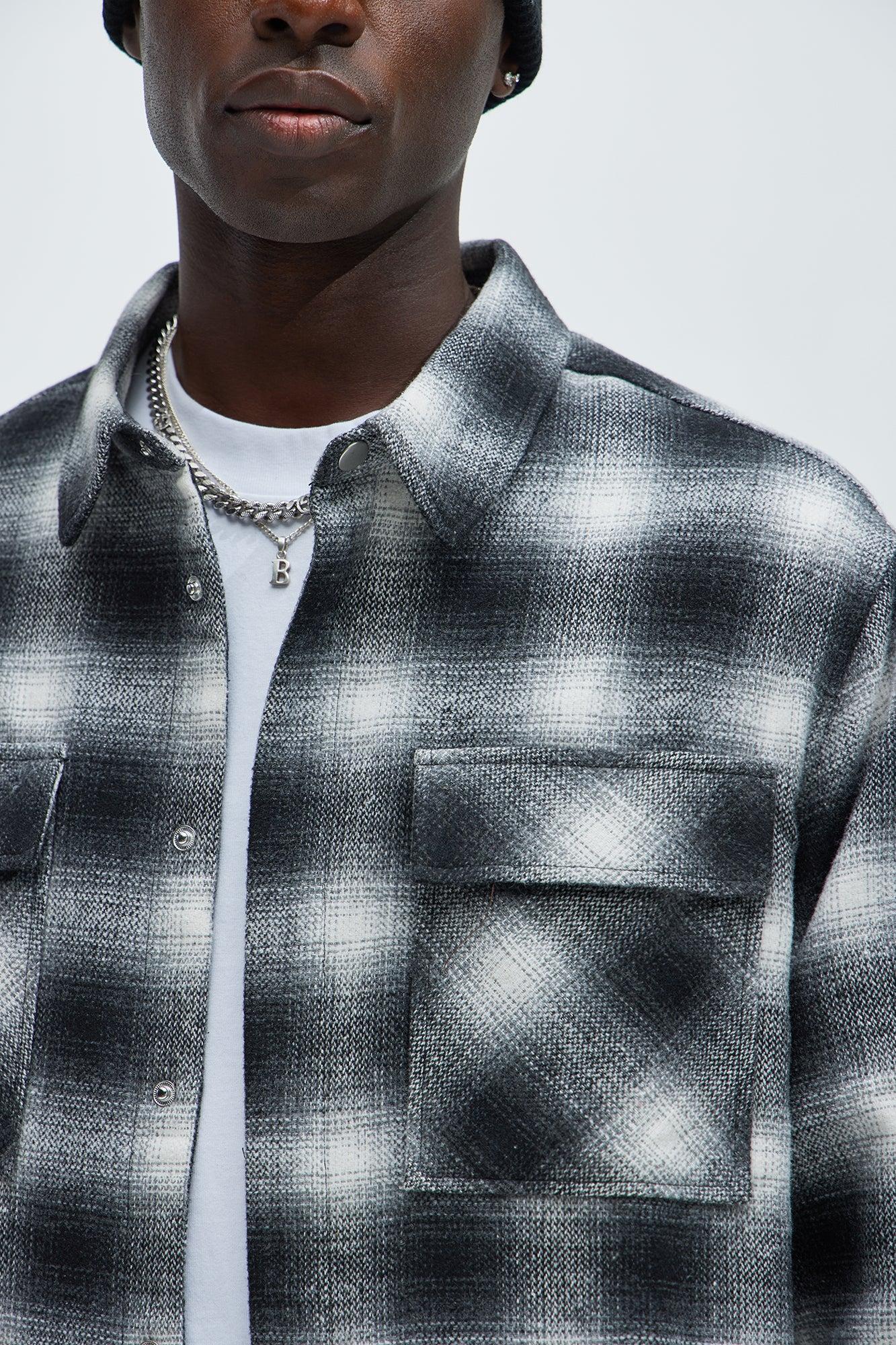 Cassnet Plaid Button Up Shirt - Black/combo Male Product Image