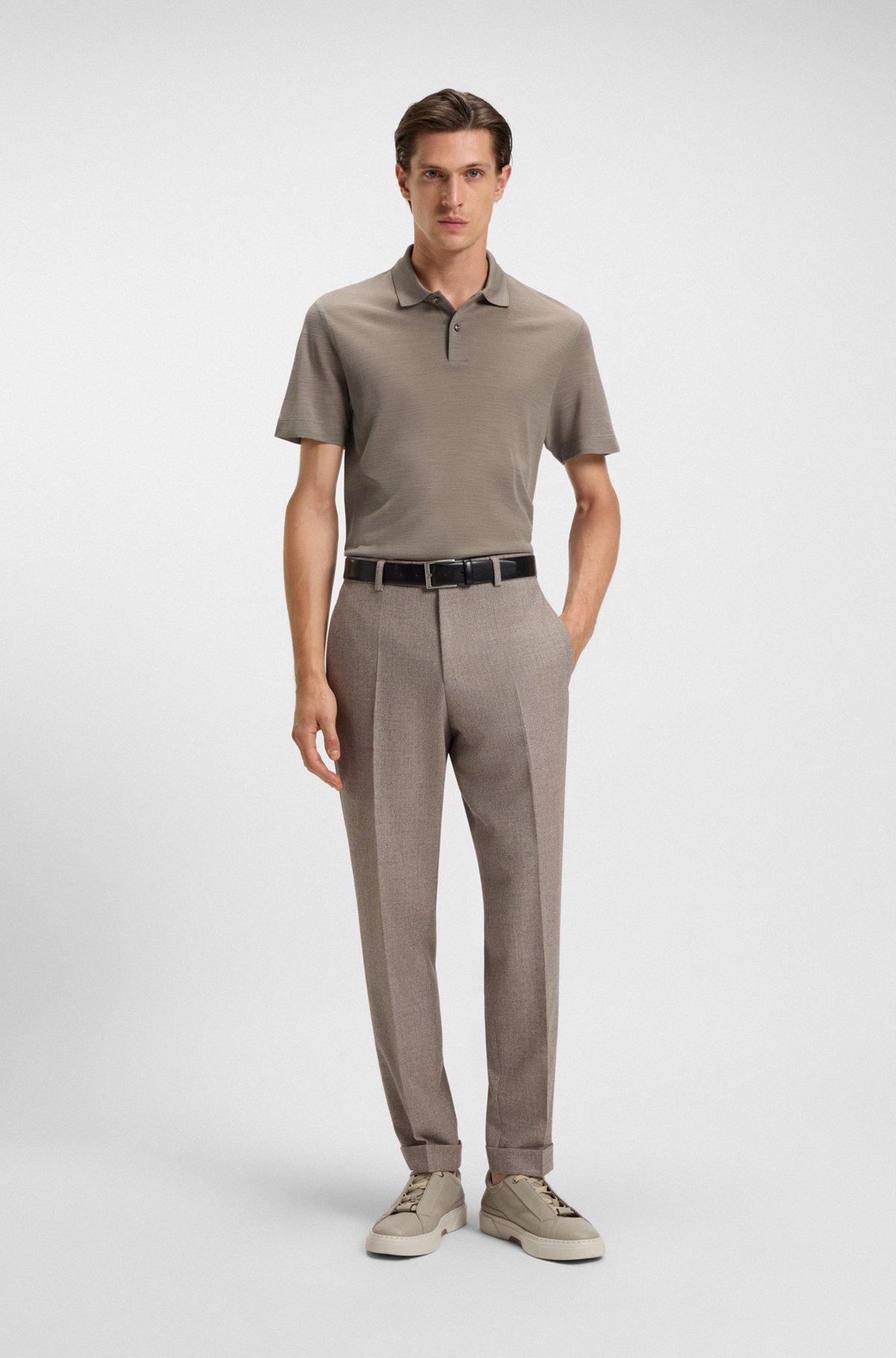 Silk-wool polo shirt with mother-of-pearl buttons Product Image