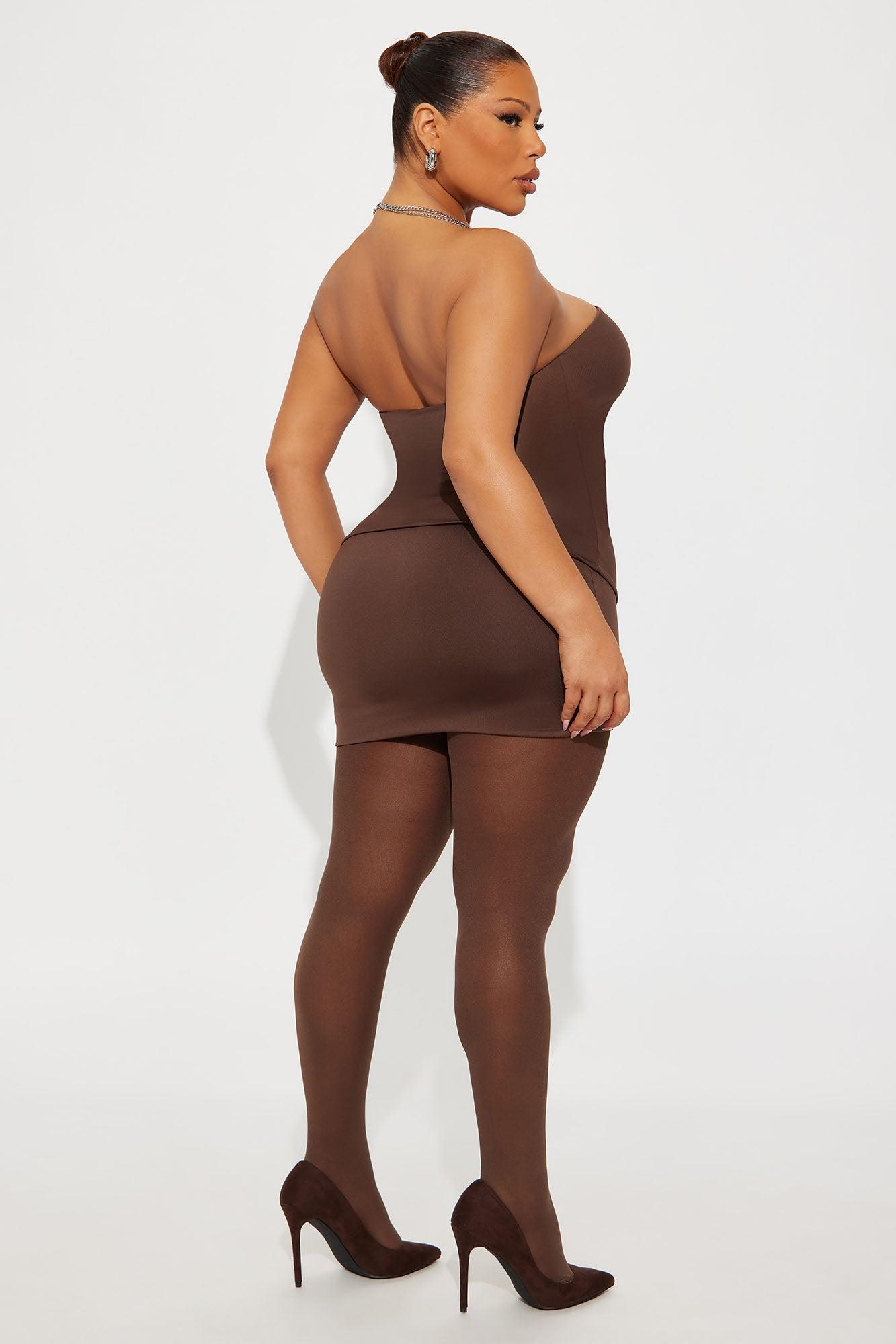 Contour Double Lined Tube Top - Chocolate Female Product Image