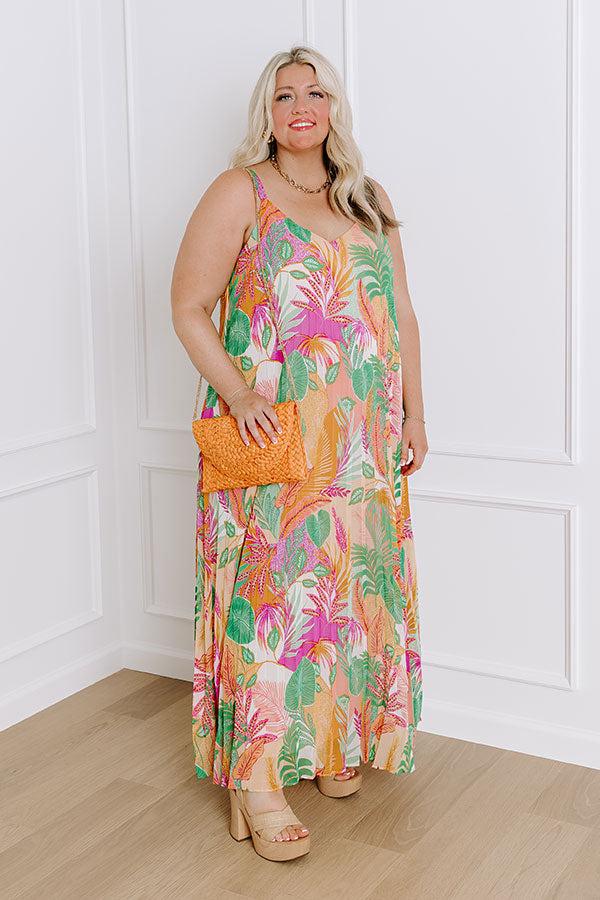 Tropical Cabana Chiffon Maxi Dress Curves Product Image