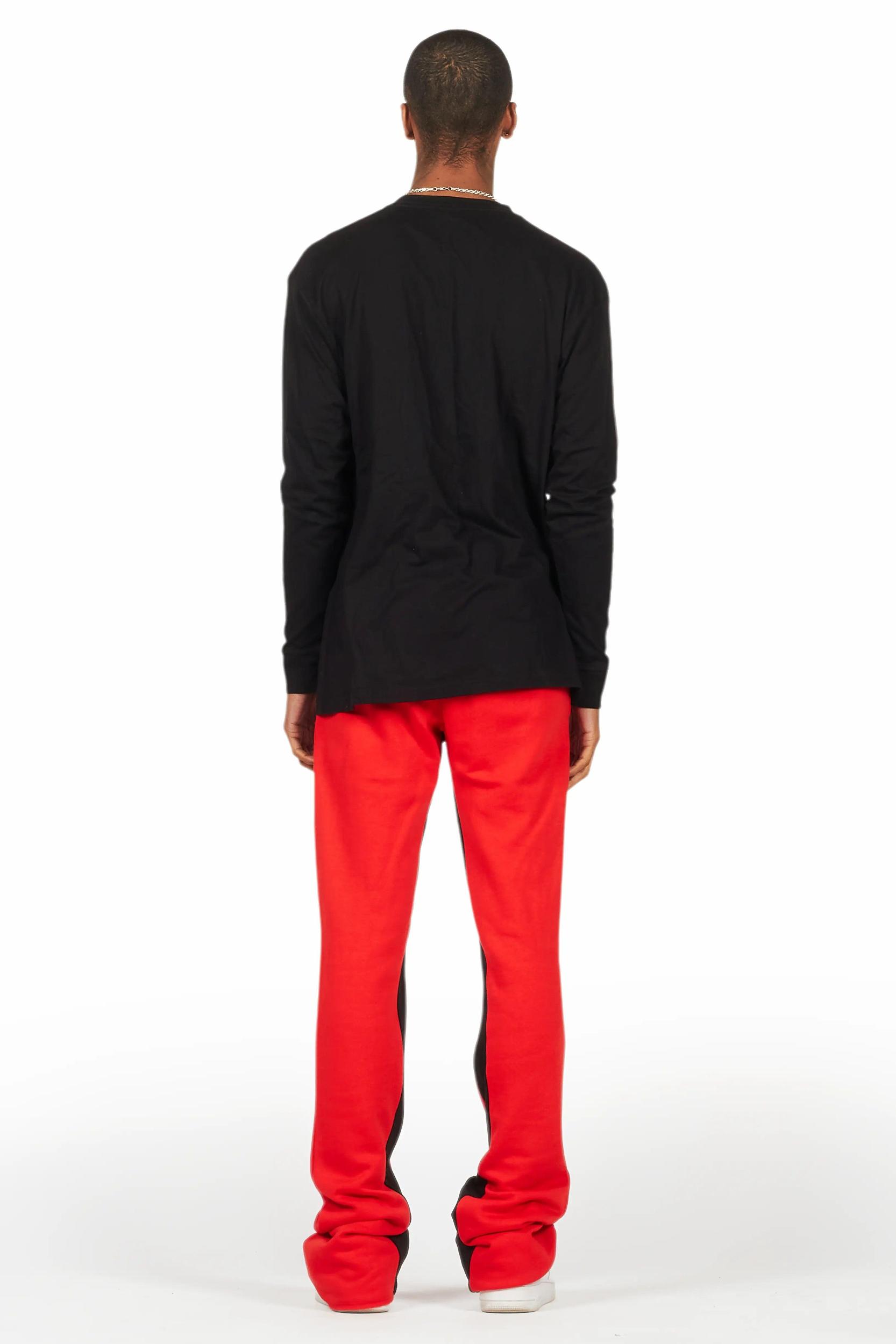 Scottie Red/Black Long Sleeve T-Shirt/Baggy Pant Set Male Product Image
