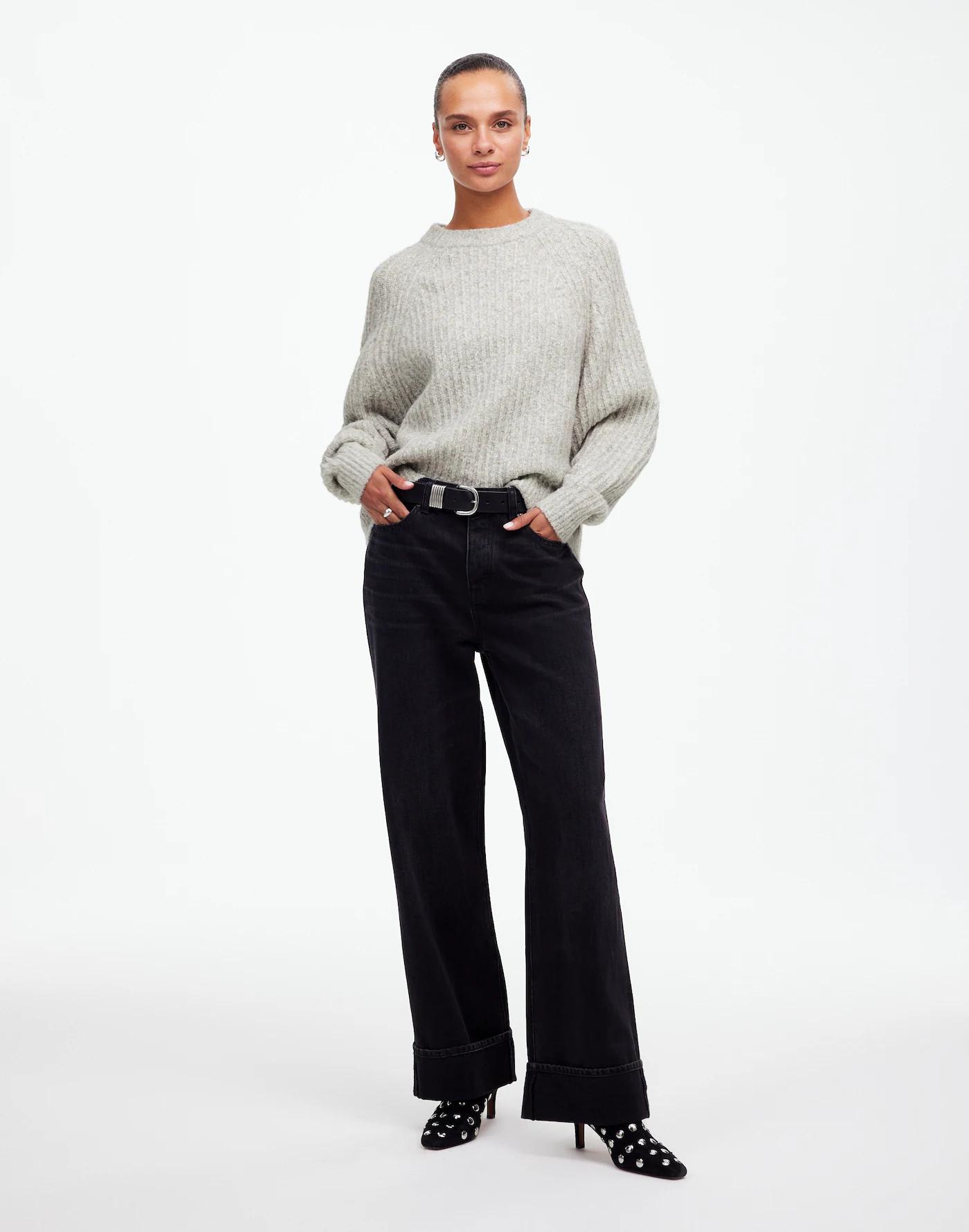 Ribbed Cotton-Blend Sweater Product Image