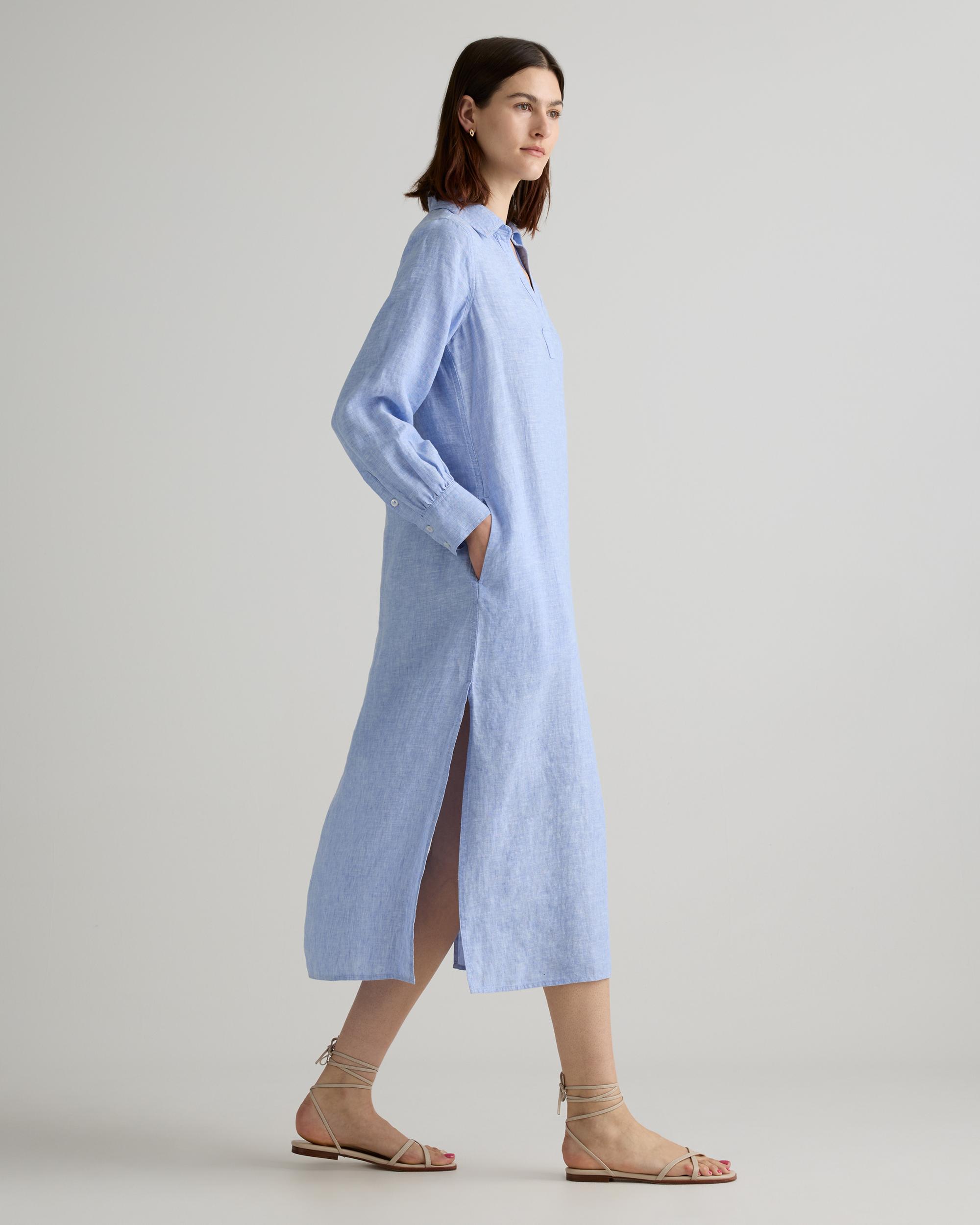 Quince | Women's 100% European Linen Popover Maxi Dress Product Image