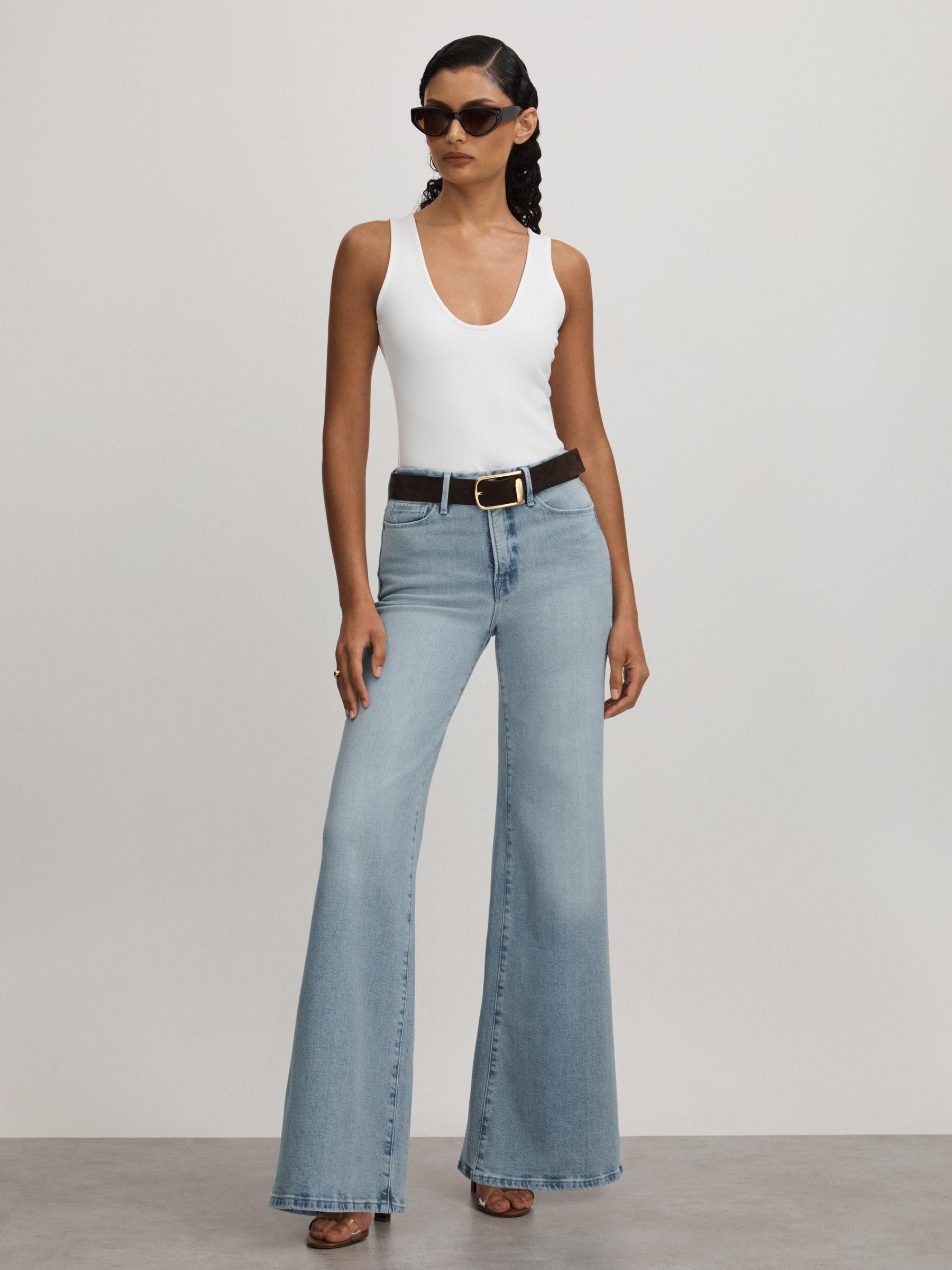 Good Waist Palazzo Pale Blue Palazzo Jeans Product Image