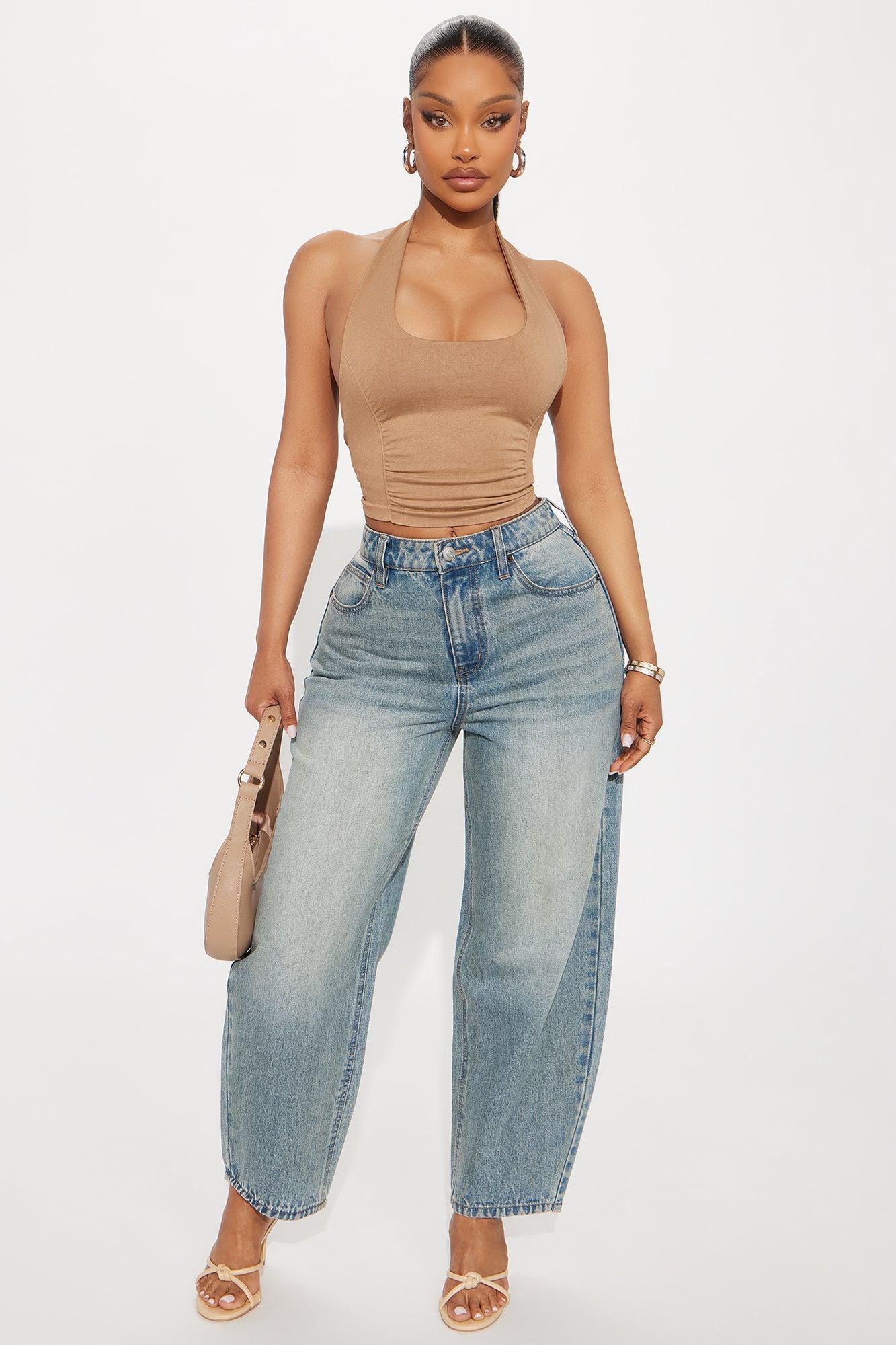 Classic Barrel Leg Jeans - Medium Wash Product Image