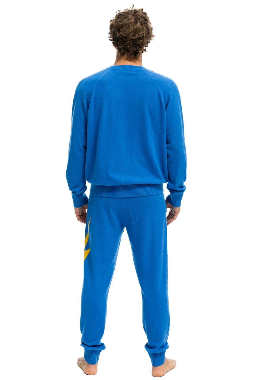 MEN'S BOLT CASHMERE LIGHT SWEATER PANT	- VINTAGE BLUE // GOLD BOLT Male Product Image