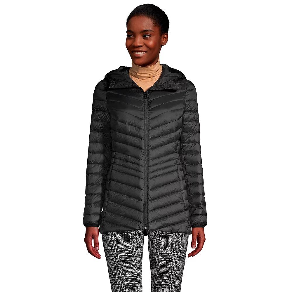 Women's Lands' End Hooded Down Wanderweight Ultralight Packable Jacket,  Product Image