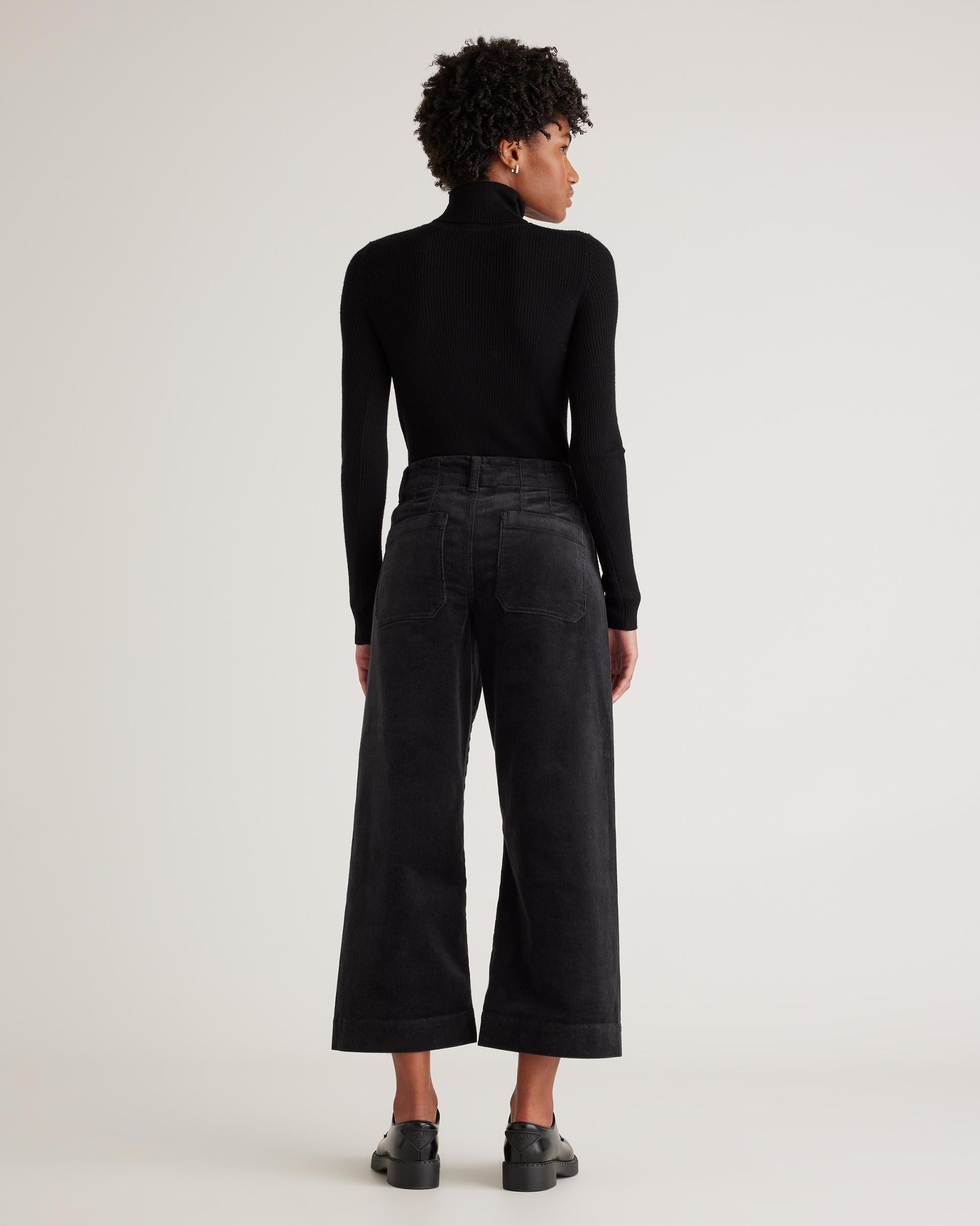 Quince | Women's Organic Stretch Corduroy Cropped Wide Leg Pants Organic Cotton Product Image