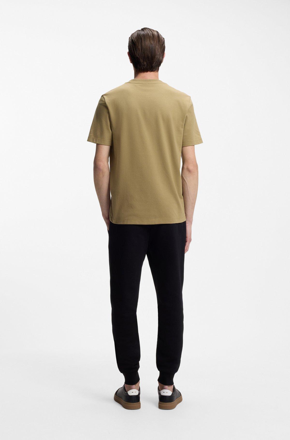 Bubble-jacquard structure T-shirt in a cotton blend Product Image